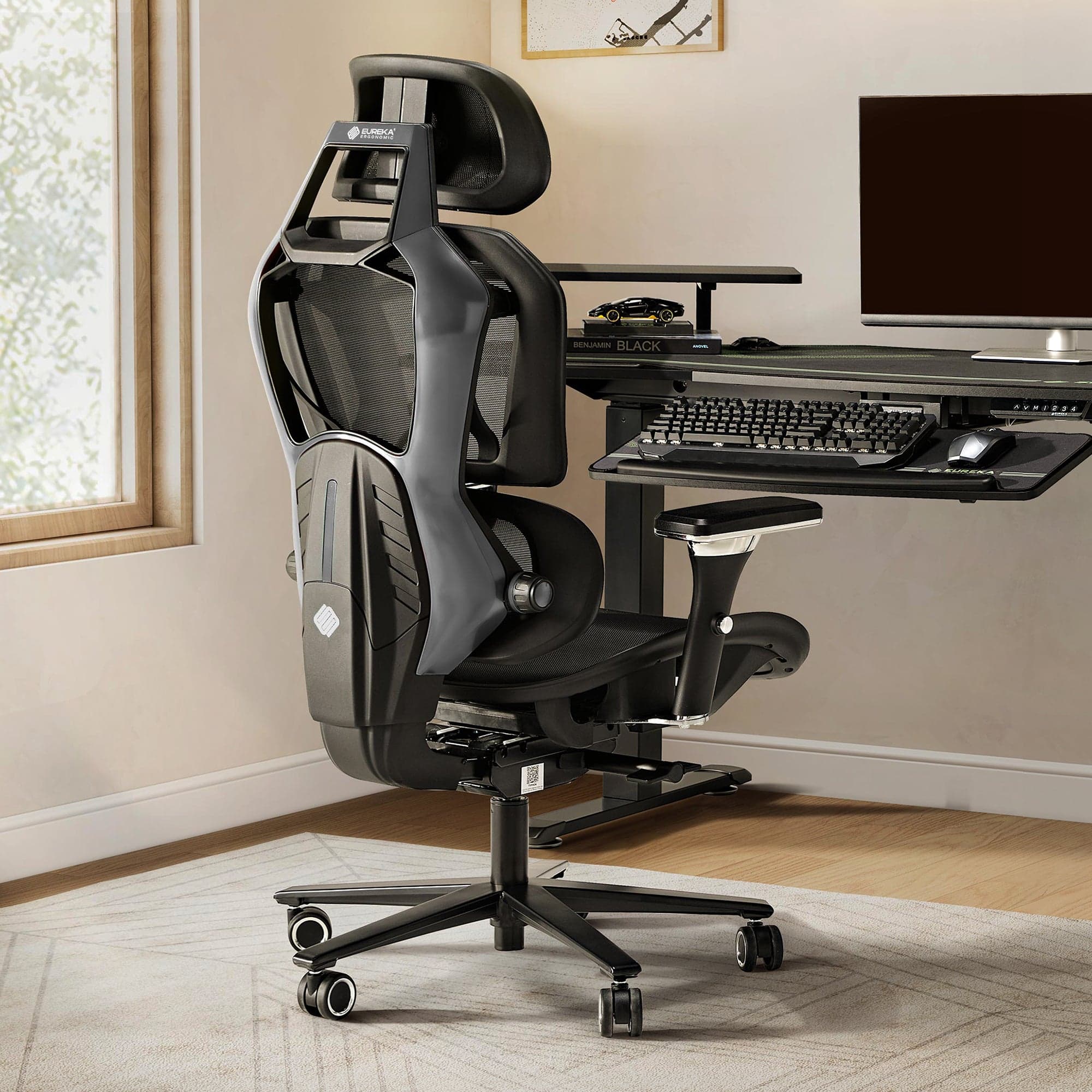 Eureka Ergonomic - Executive Office Chair, Premium PU Leather, Ergonomic Armrests, Height Adjustable Swivel Base - Gray