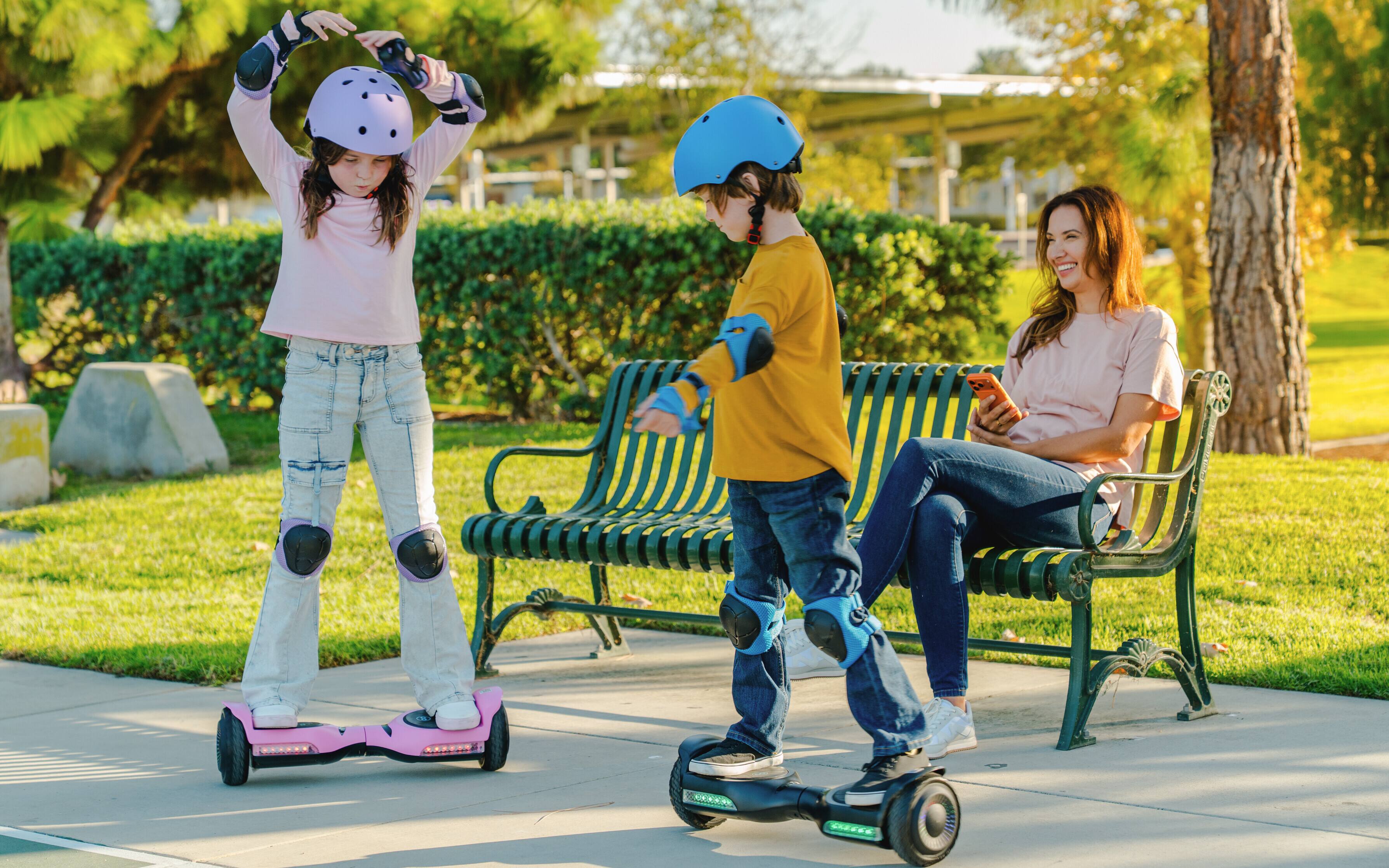 Alt View 5. MIHOVER - Hoverboard with Go-Kart Kit, 6.5" Electric Hoverboard Kart Combo, 500W, 7.75 MPH, Bluetooth Speaker and LED Lights - Black.
