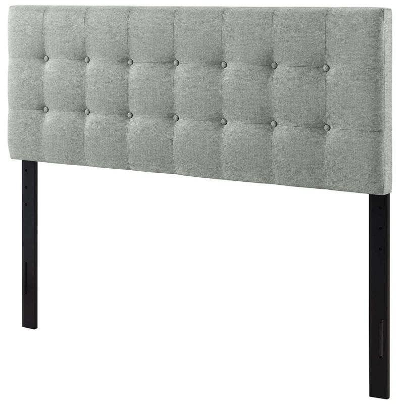 Hivvago - Full size Grey Fabric Button-Tufted Upholstered Headboard - Gray