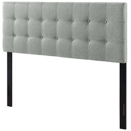 Hivvago - Full size Grey Fabric Button-Tufted Upholstered Headboard - Gray