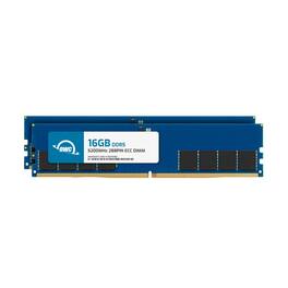 OWC - 32GB (2x16GB) DDR5 5200MHz 1Rx8 CL42 ECC Unbuffered 288-pin DIMM Memory RAM for Workstations, Servers, NAS Systems - Black Chips