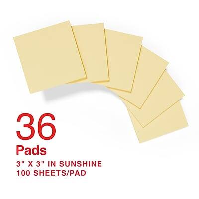 36 Pads  
3" x 3" in Sunshine  
100 Sheets/Pad