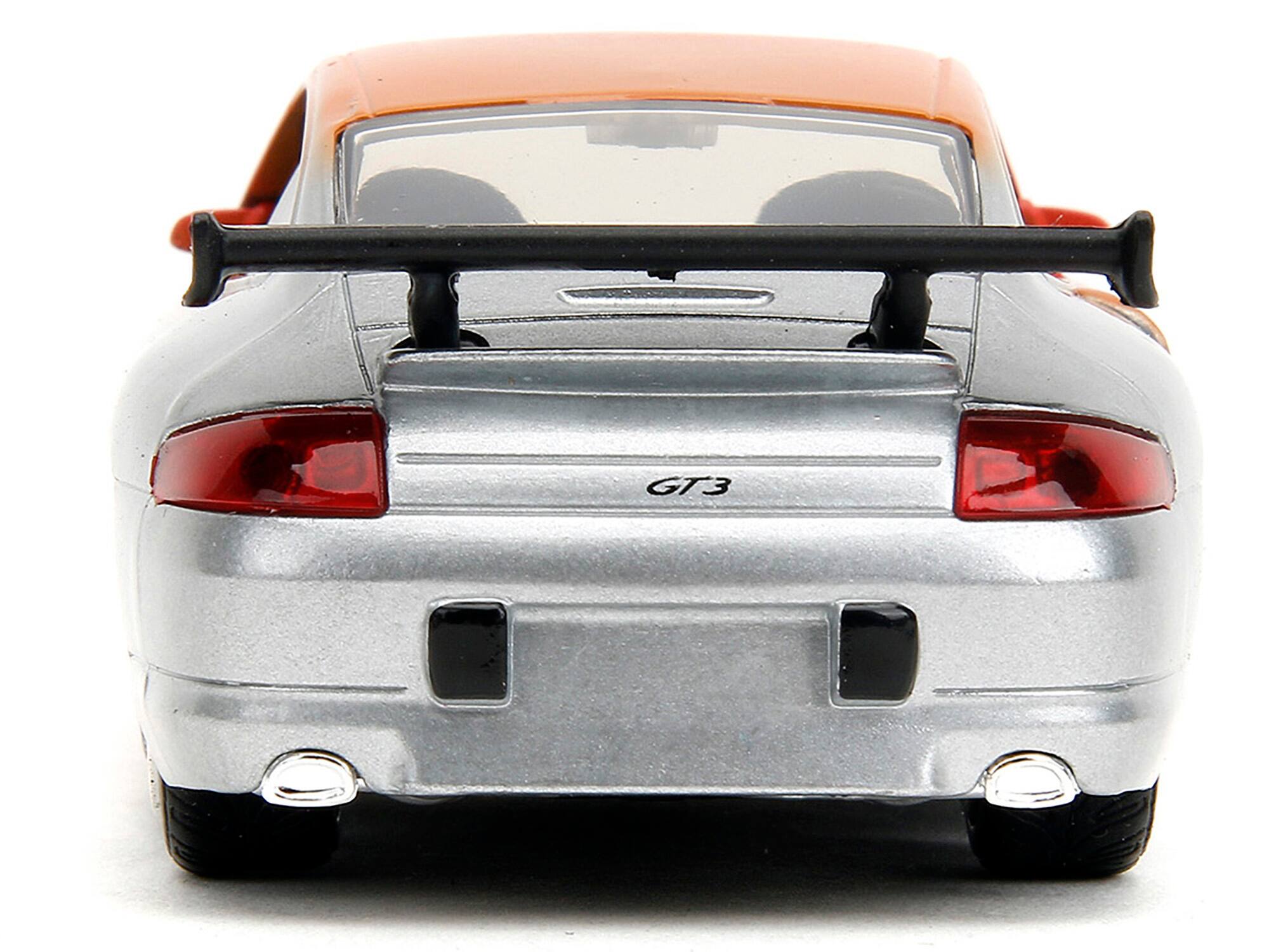 Alt View 6. Jada - Porsche 911 GT3 RS Matt Orange and Silver Metallic "Pink Slips" Series 1/32 Diecast Model Car by Jada - Multicolor.