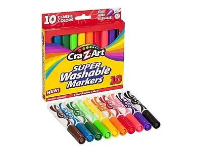 Cra-Z-Art
Super Washable Markers
10 Classic Colors
New! More Washable!
Super Bright Colors