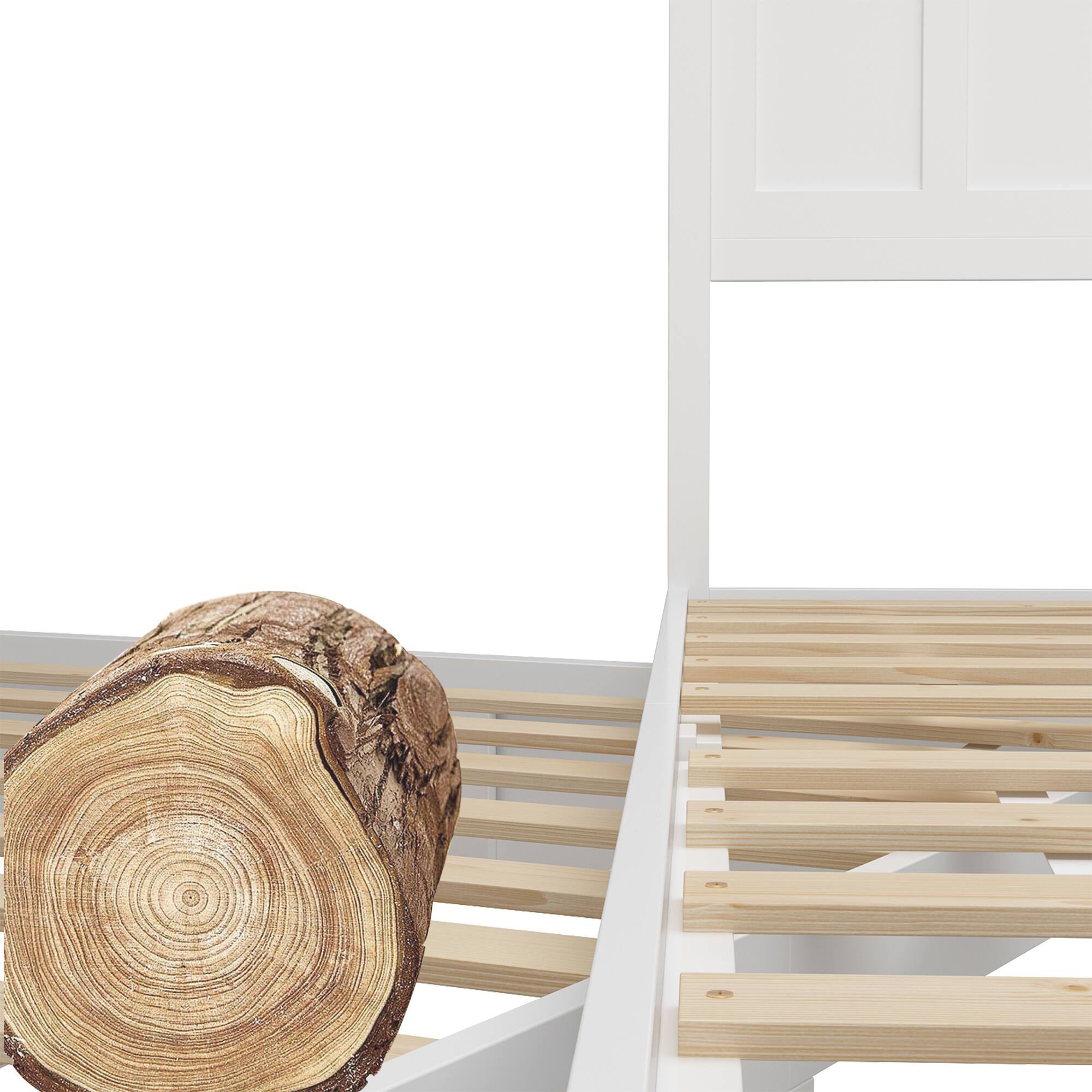 Alt View 6. FUFU & GAGA - FUFU&GAGA Steel - Frame Storage Bed: LED Lights, Multi - Drawer & Modern Style - White.