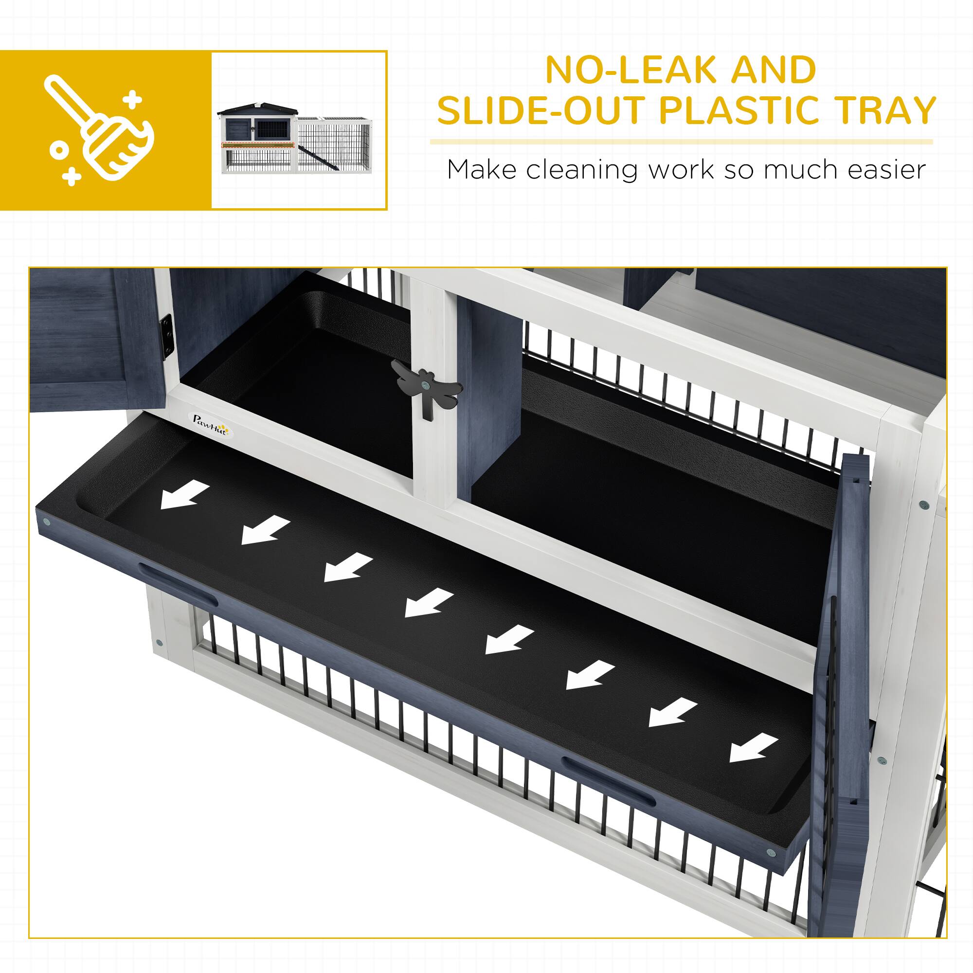 NO-LEAK AND SLIDE-OUT PLASTIC TRAY  
Make cleaning work so much easier