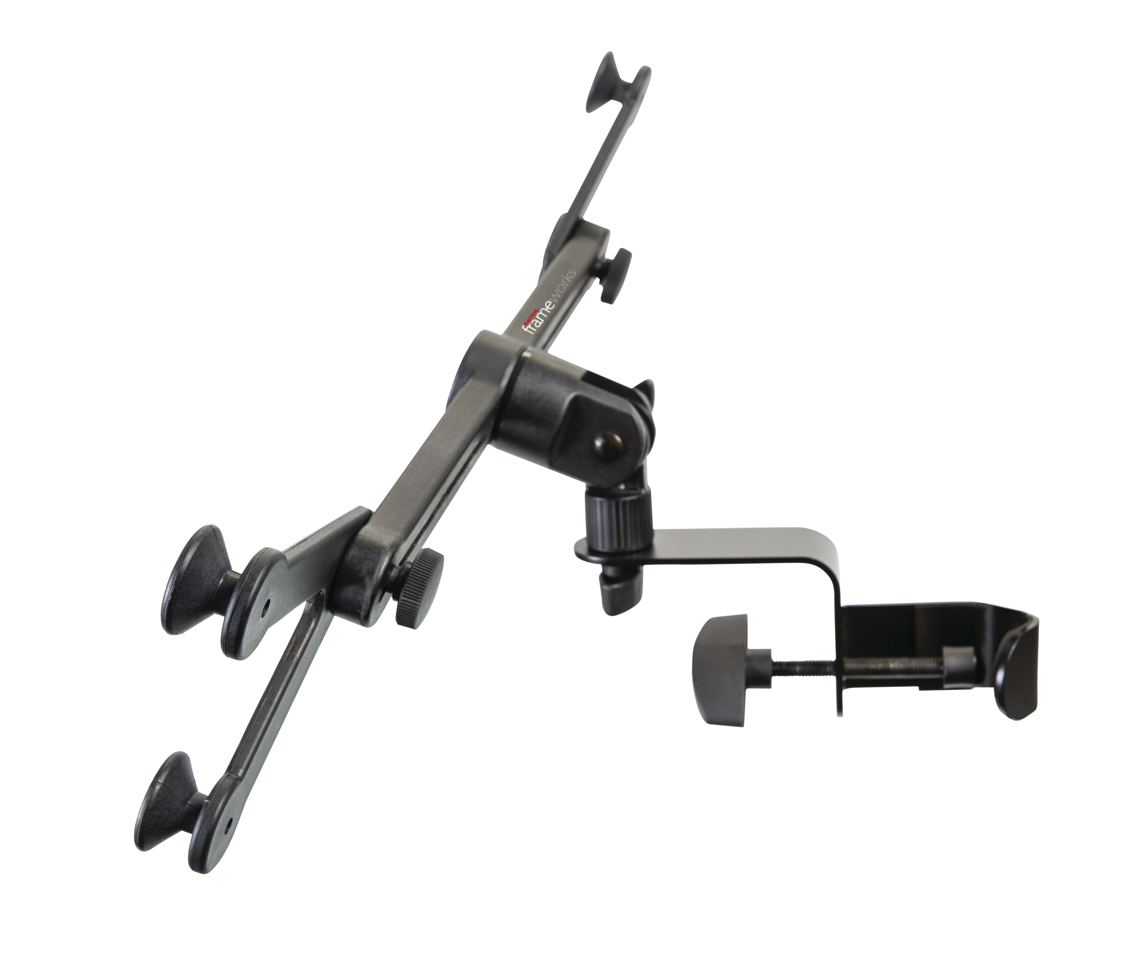 Gator Frameworks - Universal Tablet Clamping Mount with 2-Point System and Multi-Surface Desktop Attachment - Black