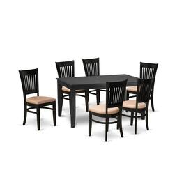 East West Furniture - Dining Table- Dining Chairs - Brown