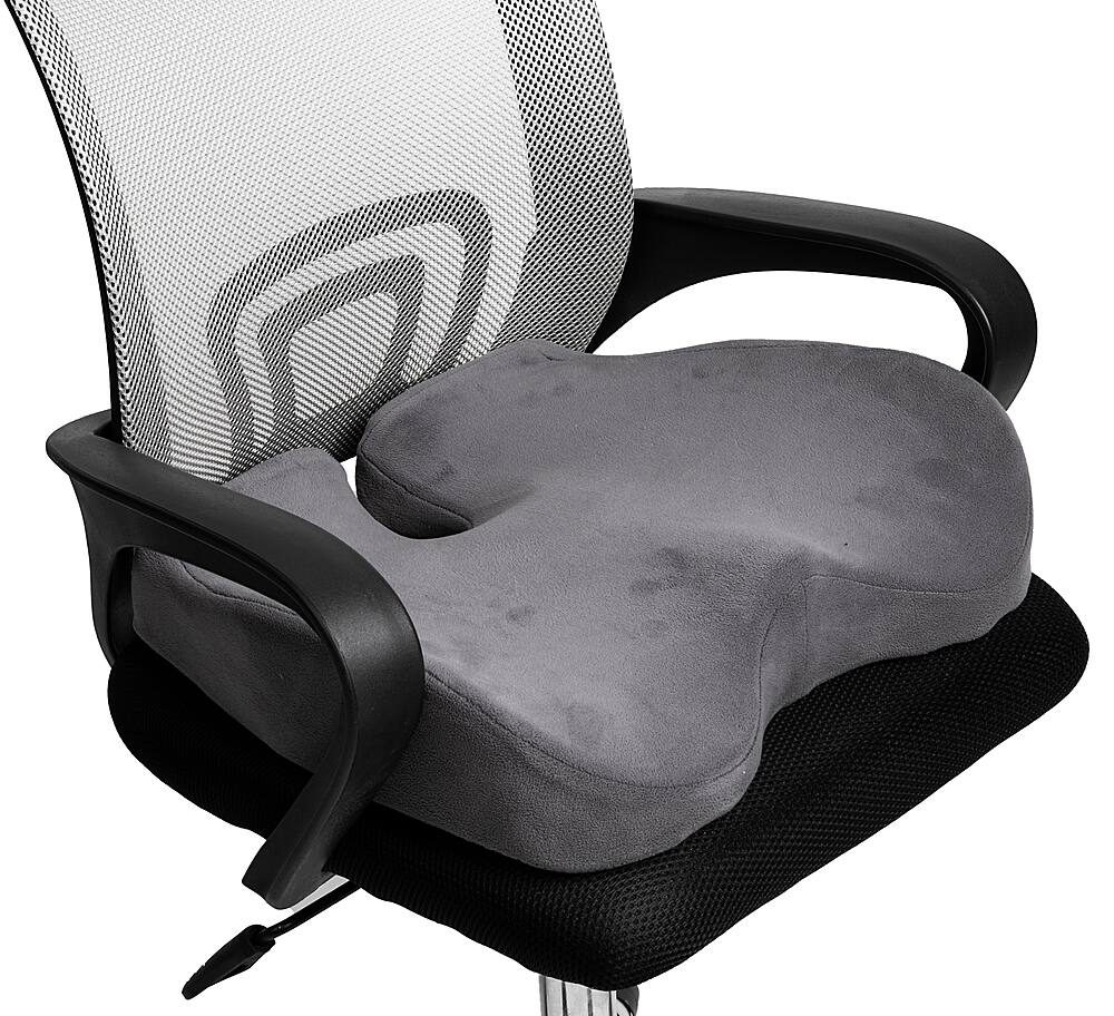 Alt View Zoom 14. Mind Reader - Office Chair Cushion, Ergonomic, Orthopedic, Portable, Car Seat, Memory Foam, 18.25"L x 15.5"W x 4"H - Gray.