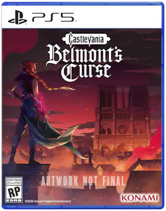 P1 PS5. Castlevania: Belmont's Curse. RATING PENDING. ARTWORK NOT FINAL. COTE 21 ATTENTE. RP. KONAMI. ESRB. 2026. Konami Digital Entertainment. - RP (Rating Pending)