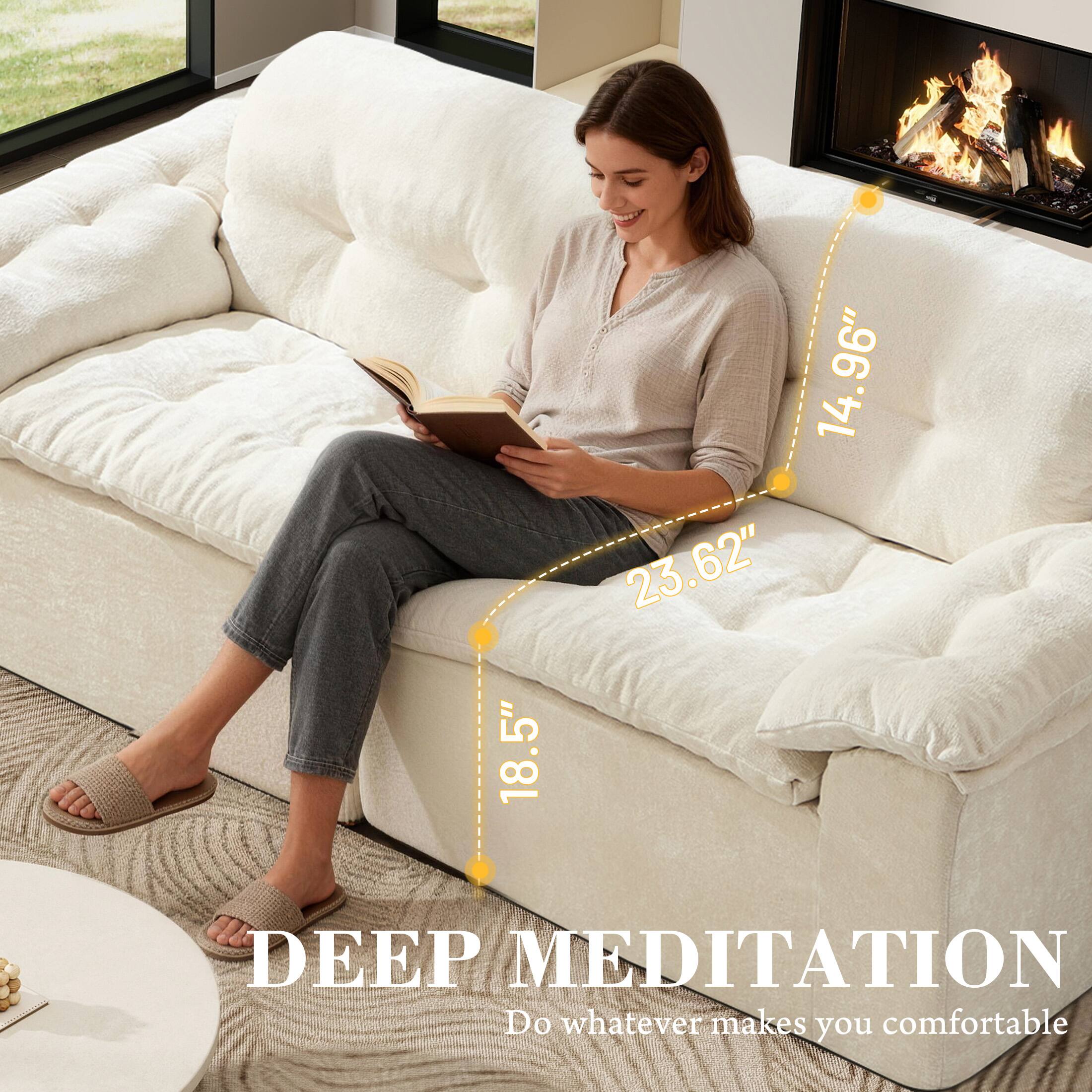 18.5" 14.96" 23.62" DEEP MEDITATION  
Do whatever makes you comfortable