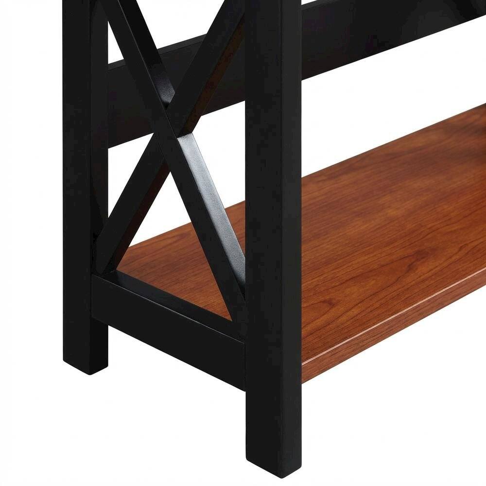 Alt View 3. FurniFact - Wooden 5-Tier Bookcase - Storage Drawer - Cherry.