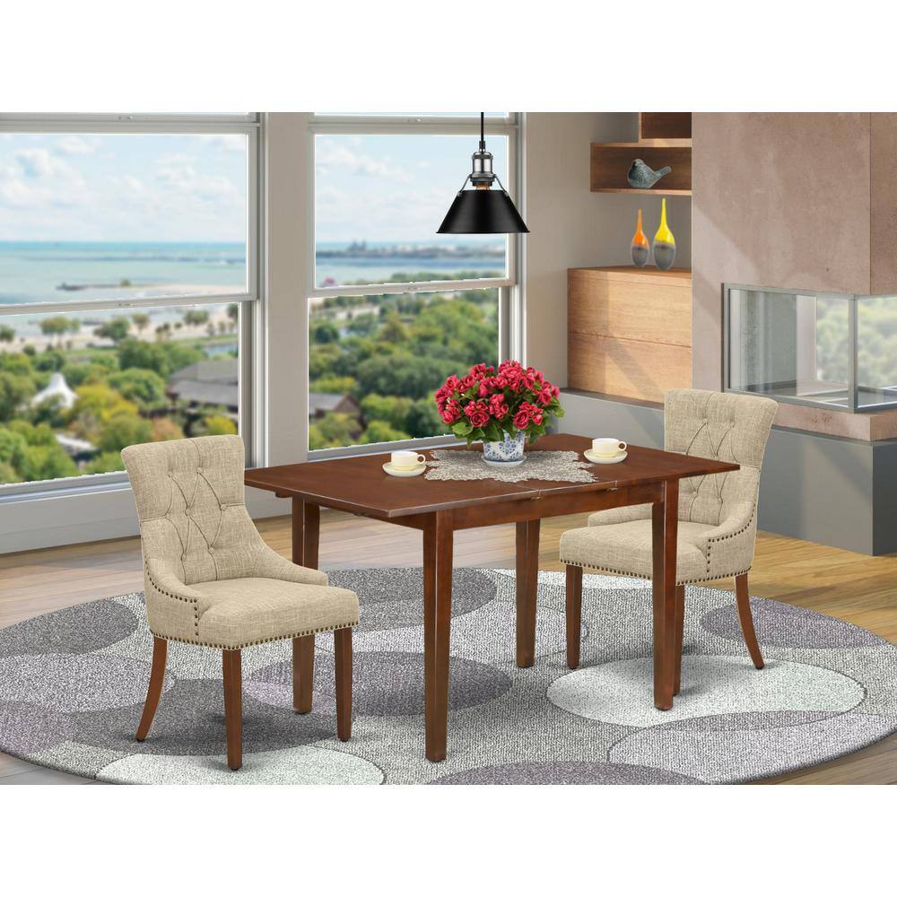 Back. East West Furniture - Dining Room Set Mahogany - Brown.
