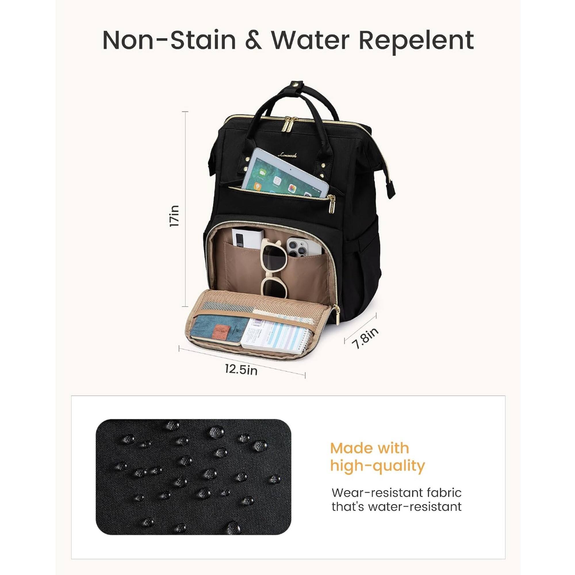 Non-Stain & Water Repelent

Lovad

17in

12.5in

7.8in

Made with high-quality wear-resistant fabric that's water-resistant