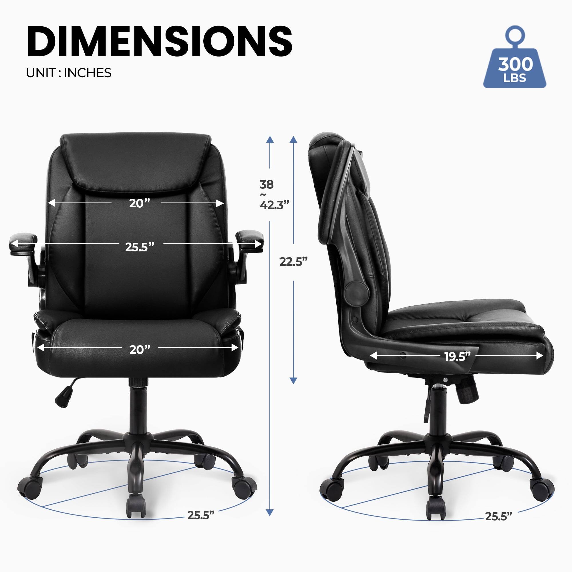 DIMENSIONS  
UNIT: INCHES  
300 LBS  
20"  
38" ~ 42.3"  
25.5"  
22.5"  
20"  
19.5"  
25.5"  
25.5"
