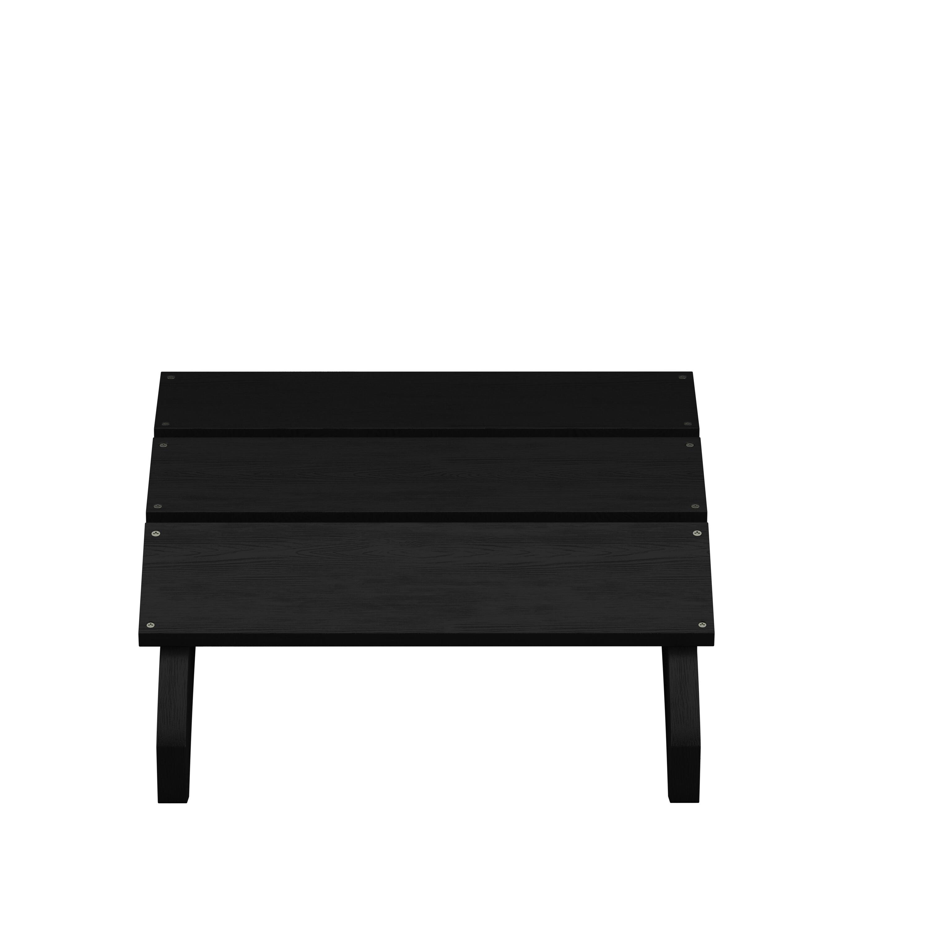 Alt View 7. Emma + Oliver - Indoor/Outdoor Poly Resin Adirondack Style Ottoman - Black.
