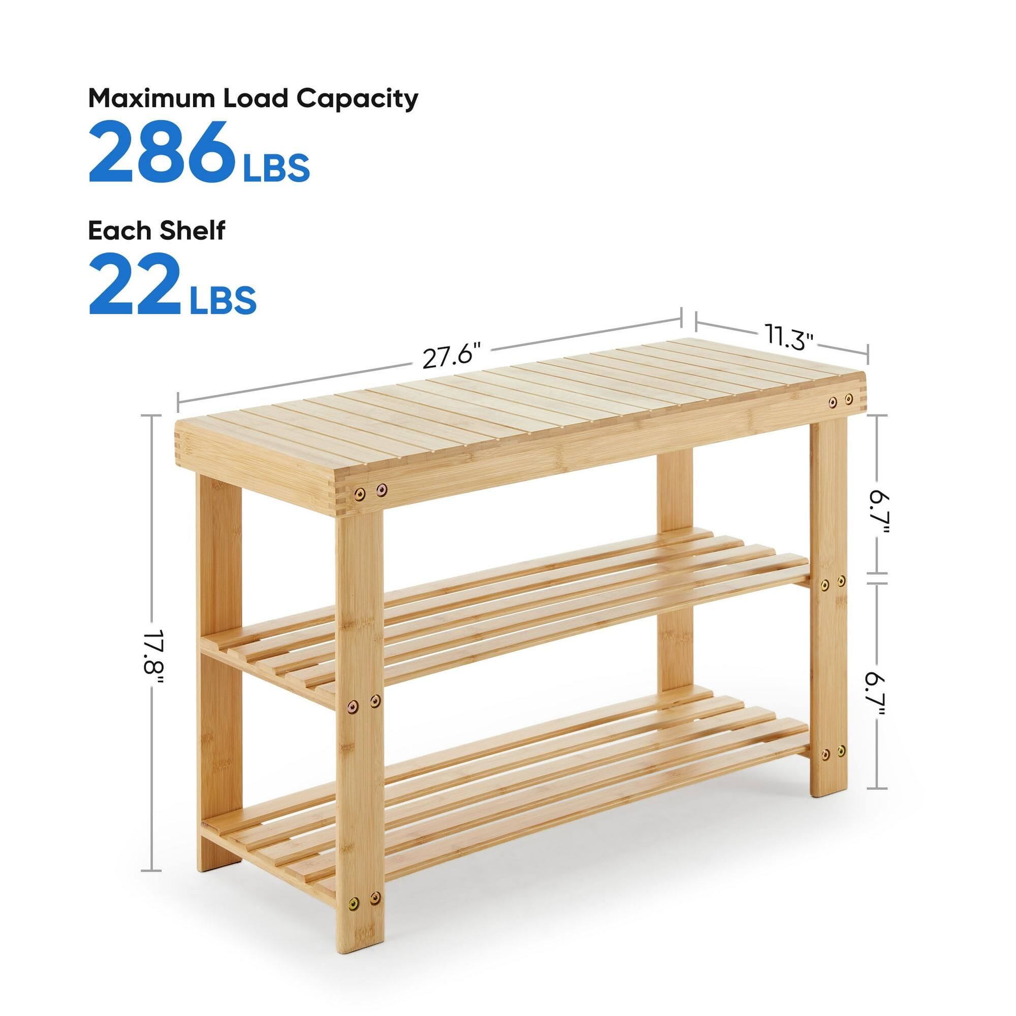 Maximum Load Capacity 286 LBS  
Each Shelf 22 LBS  
Dimensions: 27.6" x 11.3" x 17.8"