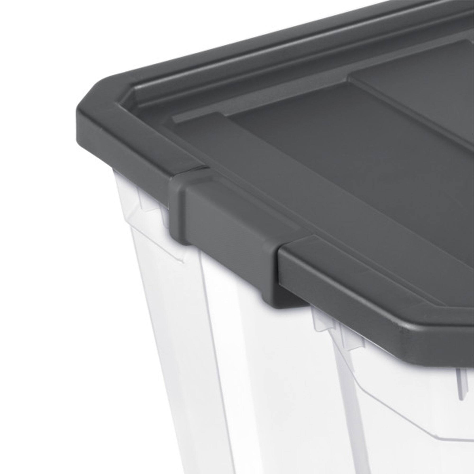 Alt View 8. Sterilite - Sterilite 200 Qt Clear Stackable Latching Storage Box Container, Grey, 12 Pack.