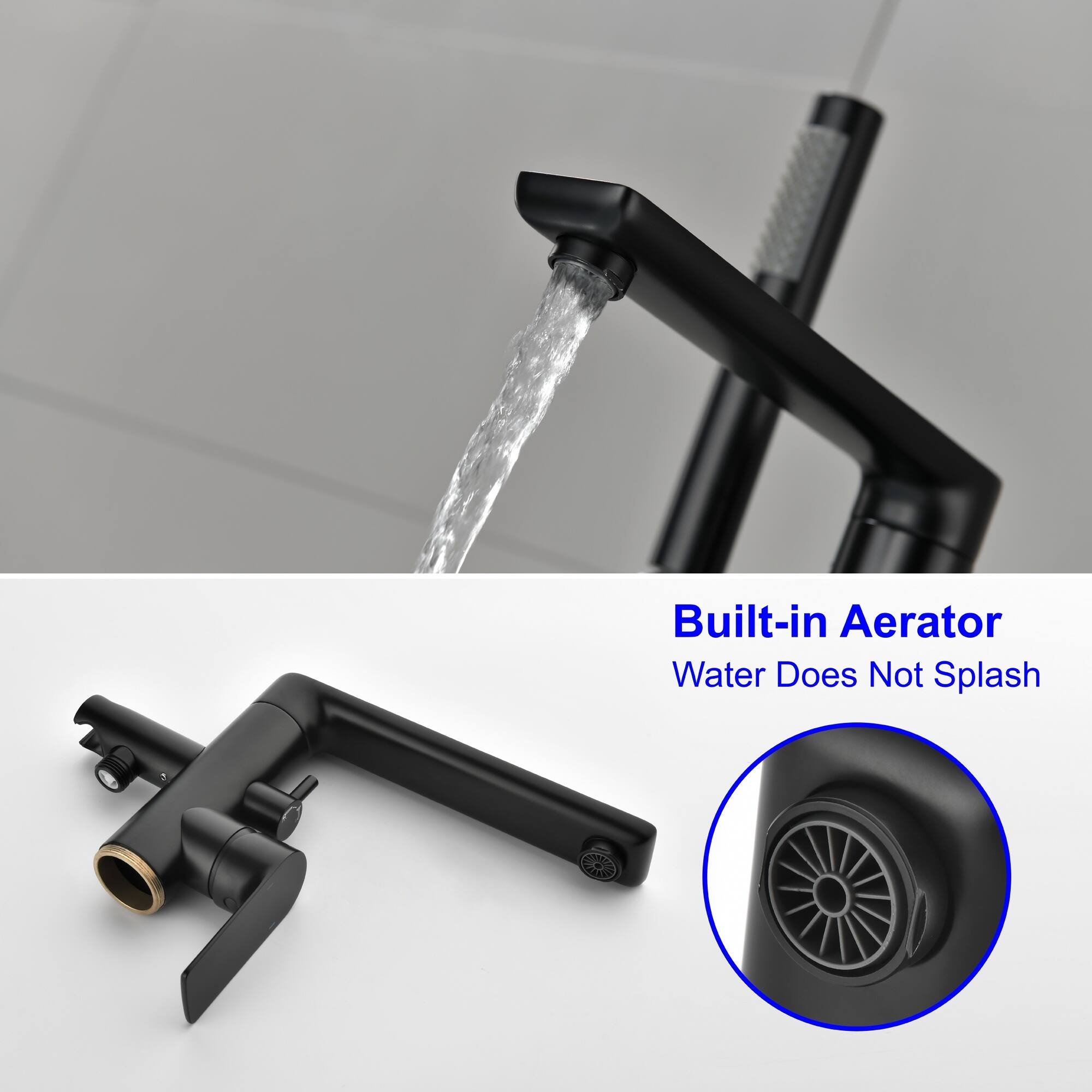 Built-in Aerator  
Water Does Not Splash