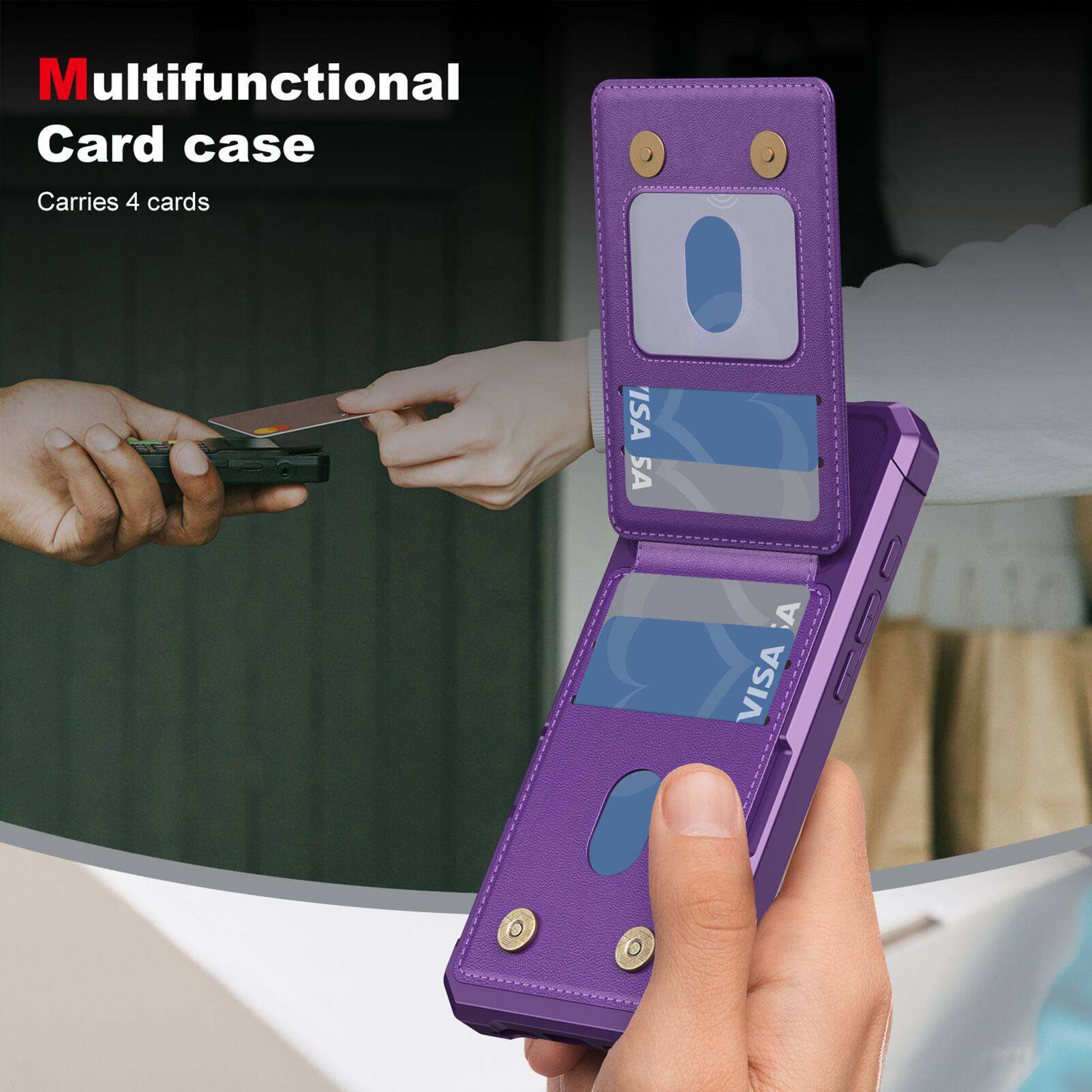 Multifunctional Card case  
Carries 4 cards