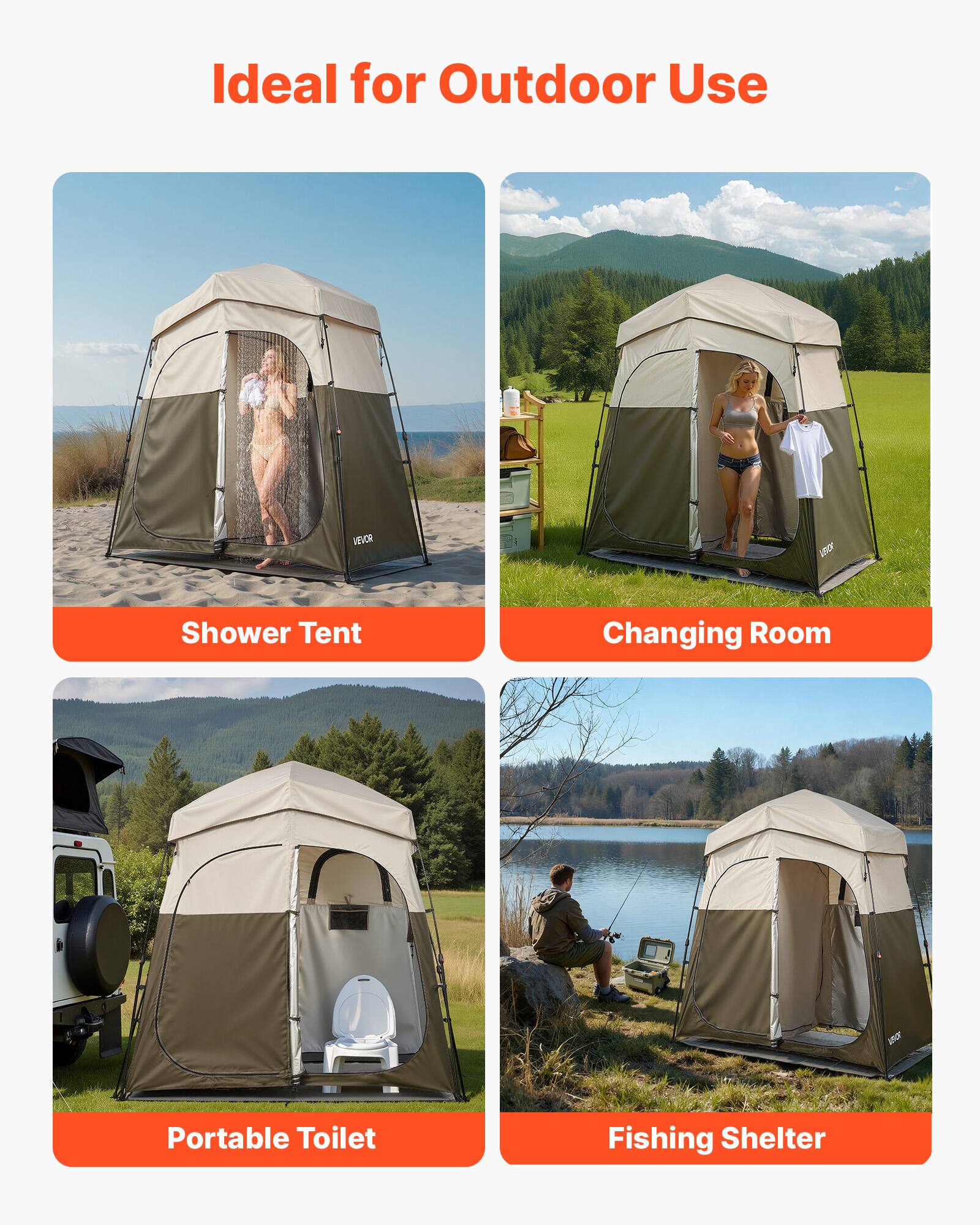 Ideal for Outdoor Use

- Shower Tent
- Changing Room
- Portable Toilet
- Fishing Shelter