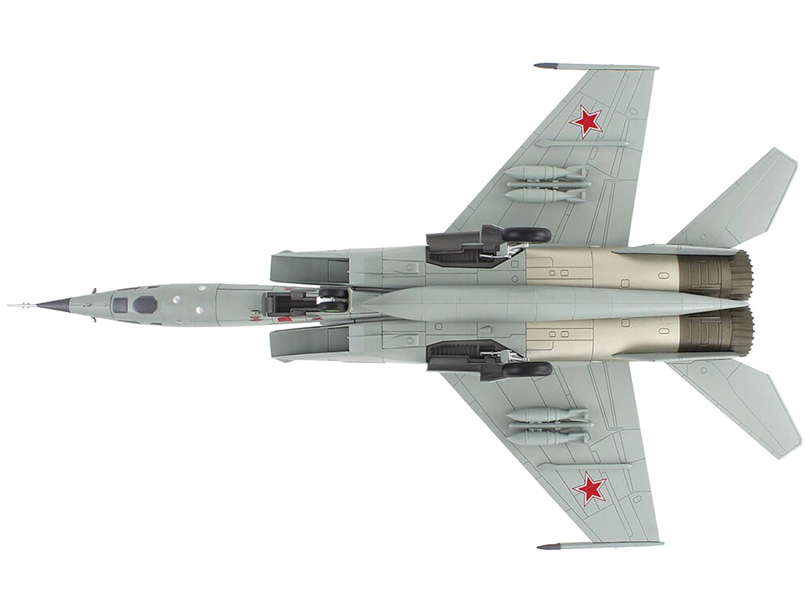 Back. Hobby Master - Mikoyan-Gurevich MiG-25RBT Red 46 47th Guards Recon Aviation Regiment 2nd Squadron 2001 Russian Air Force 1/72 - Grey And Black.