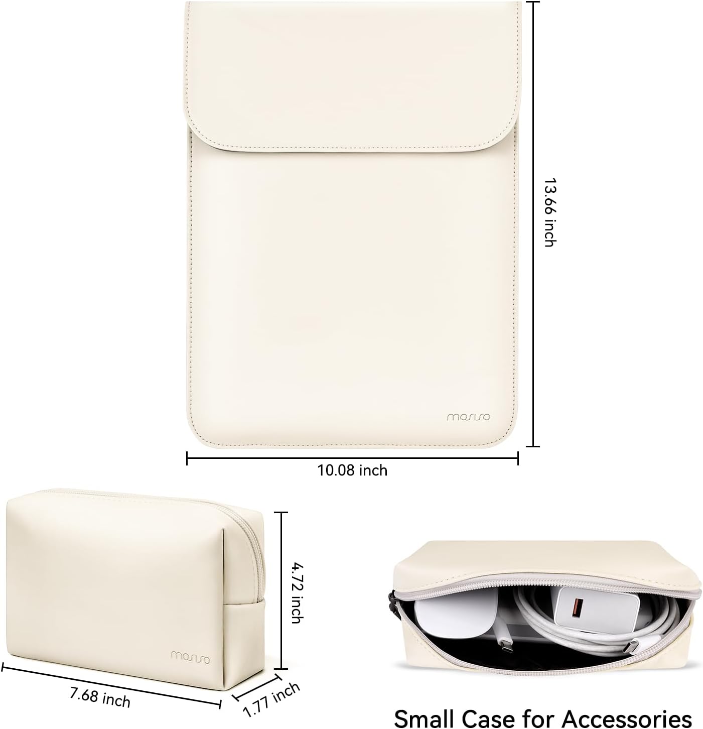 13.66 inch, 10.08 inch, 4.72 inch, 7.68 inch, 1.77 inch  
Small Case for Accessories