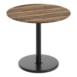 Emma + Oliver - PureShield Tabletop with Seam-Free Surface Innovation and Table Height Round Base - Natural/Black Base