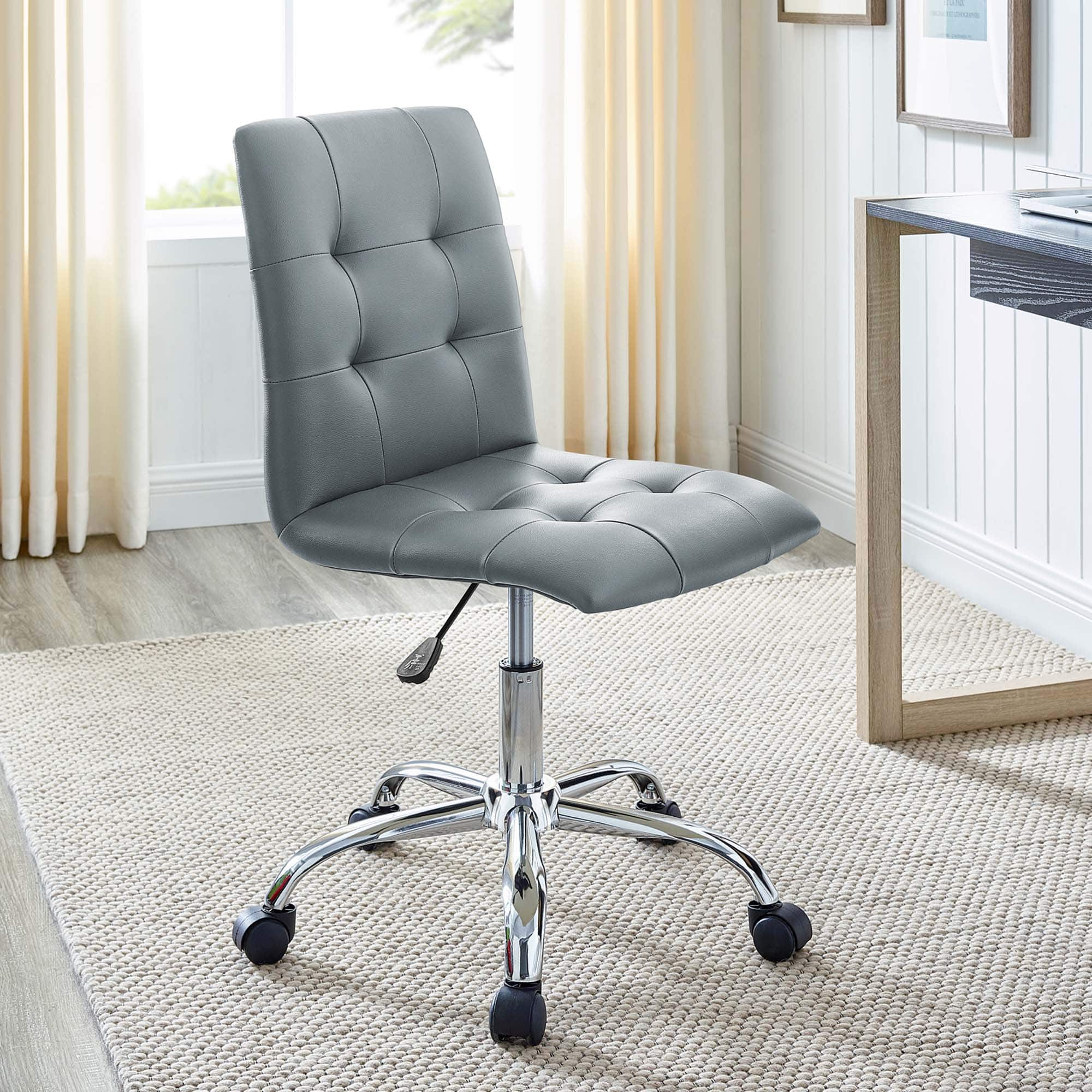 Prim Armless Mid Back Office Chair by Modway - Gray