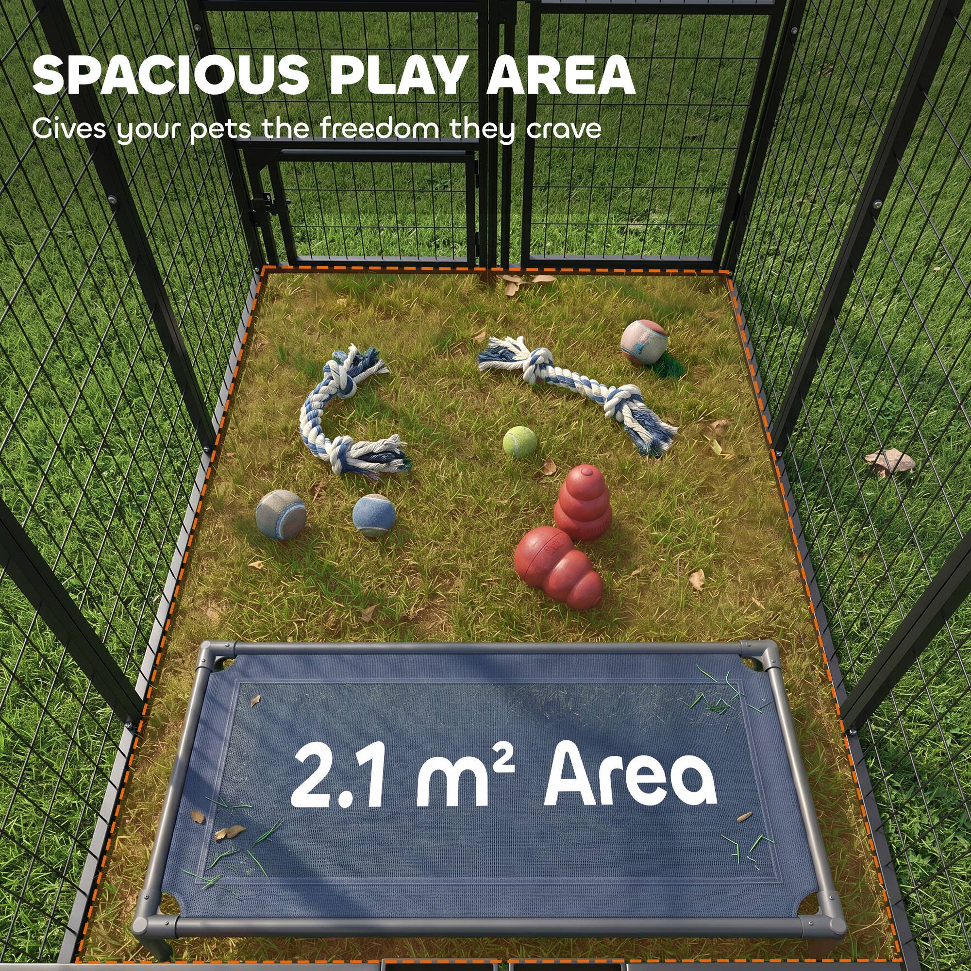 SPACIOUS PLAY AREA  
Gives your pets the freedom they crave  
2.1 m² Area