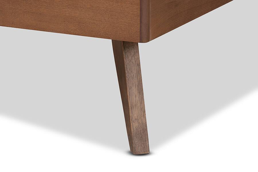 Back. Baxton Studio - Lissette Mid-Century Modern Ash Walnut Finished Wood Twin Size Platform Bed Frame - Ash Walnut.