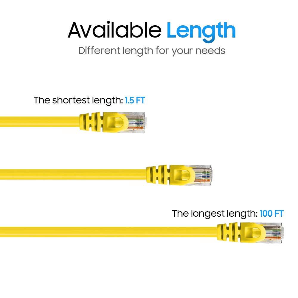 Available Length  
Different length for your needs  

The shortest length: 1.5 FT  

The longest length: 100 FT