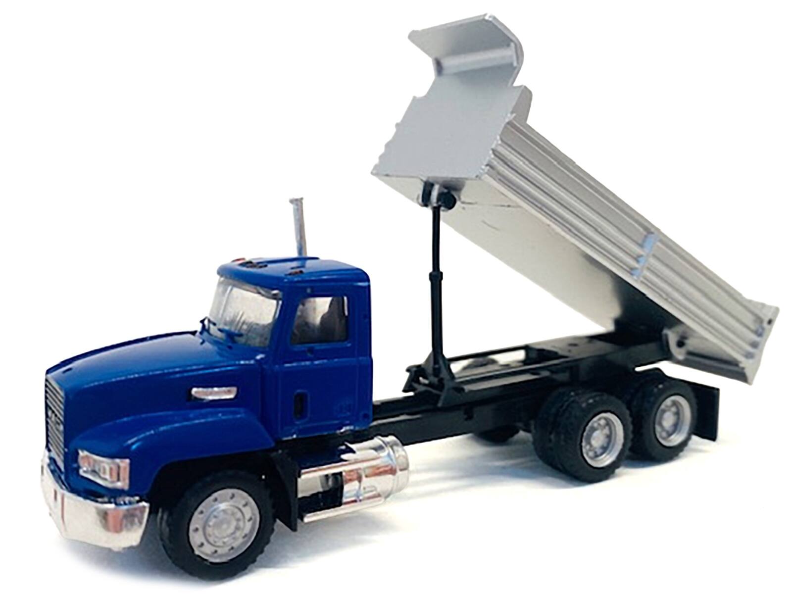 Angle. Promotex - Mack Dump Truck Blue 1/87 (HO) Plastic Model Car by Promotex - Blue.