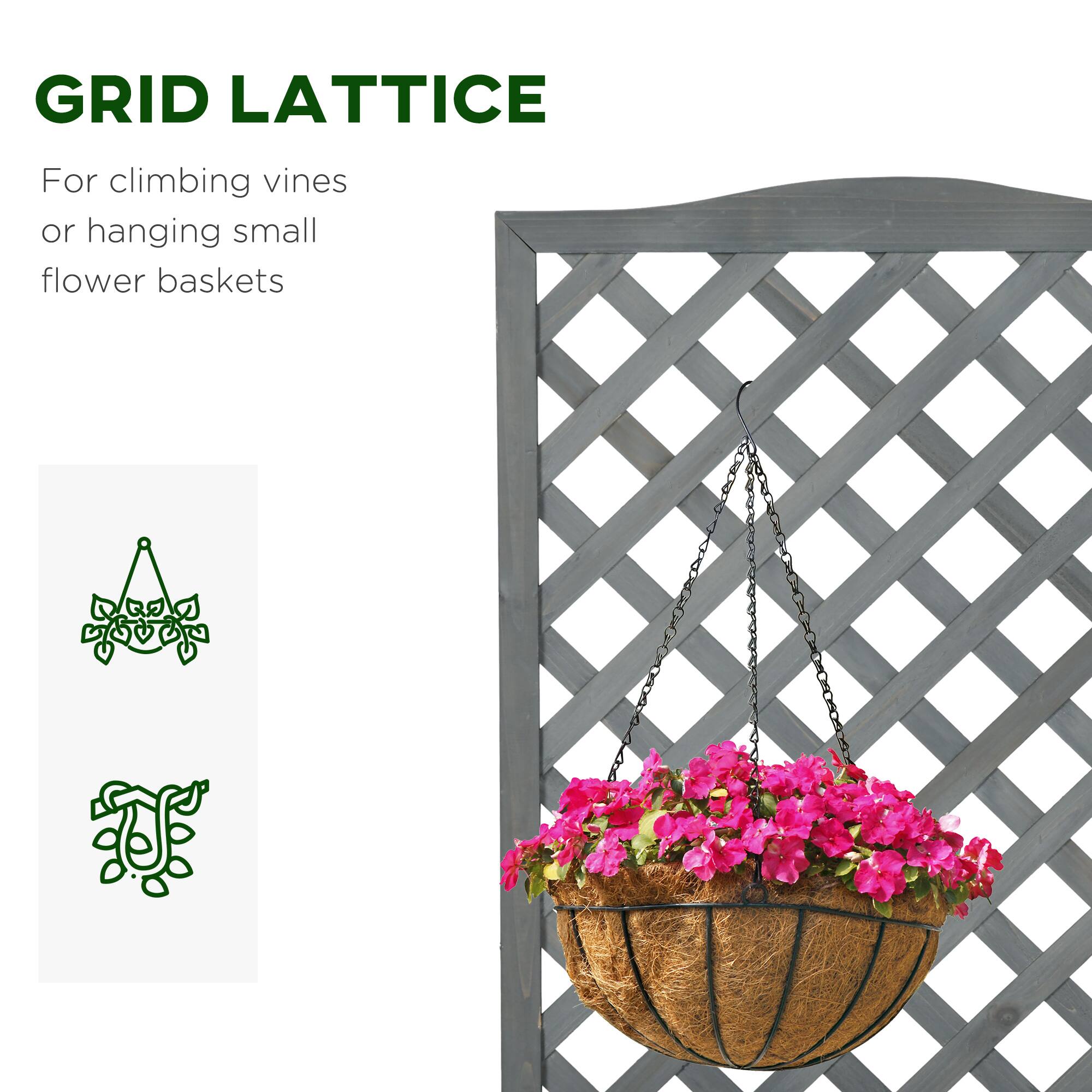 GRID LATTICE

For climbing vines or hanging small flower baskets