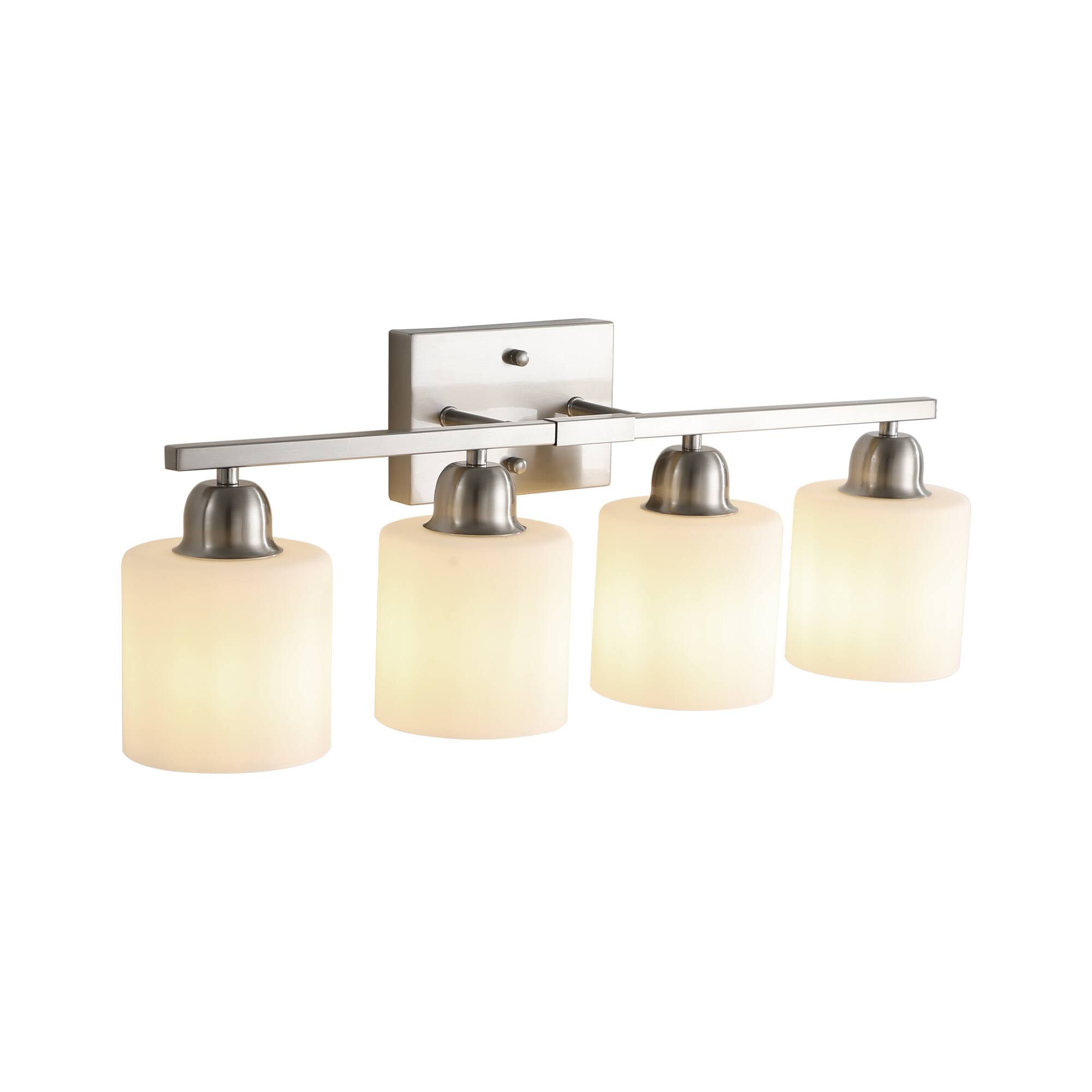 Alt View 4. HOMLUX - 24.8 in. 4 Lights White LED Vanity Light Bar Vanity Accent Lighting Fixtures and Metal Wall Sconces with Crystal Shade.