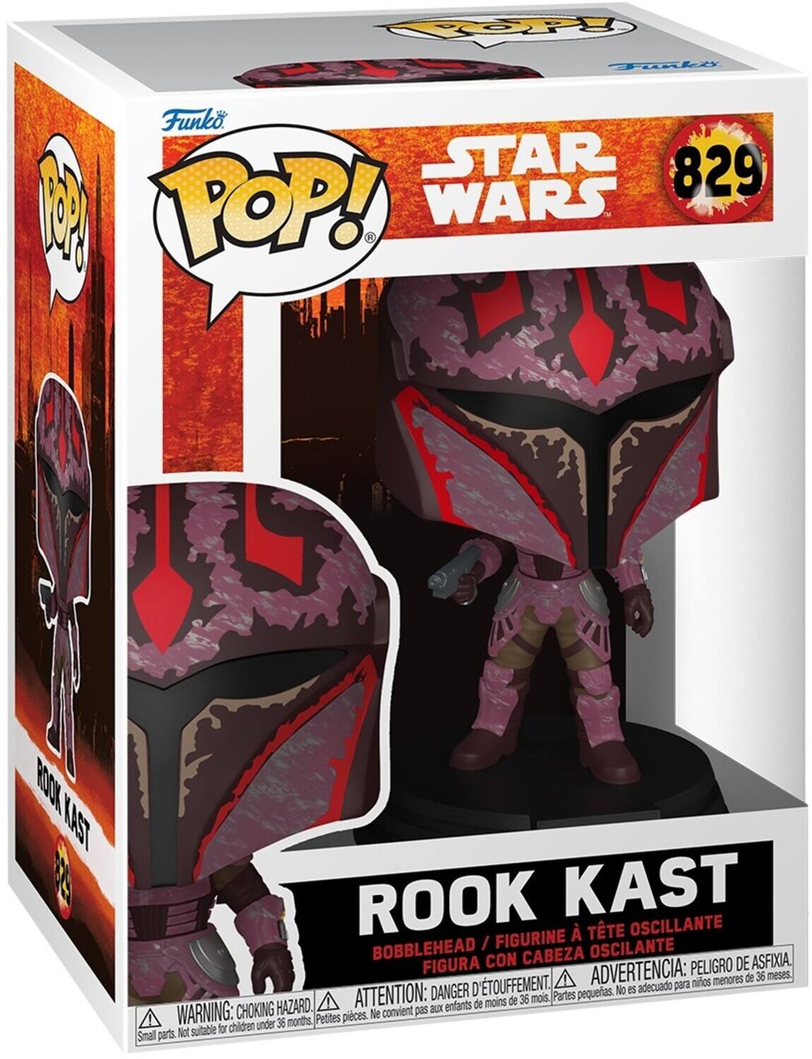 Funko POP! STAR WARS 829  
ROOK KAST  
BOBBLEHEAD / FIGURINE À TÊTE OSCILLANTE / FIGURA CON CABEZA OSCILANTE  
ADVERTENCIA: PELIGRO DE ASFIXIA.  
ATTENTION: DANGER D'ÉTOUFFEMENT.  
WARNING: CHOKING HAZARD.  
Not suitable for children under 36 months.  
Petites pièces. Ne convient pas aux enfants de moins de 36 mois.  
Small parts. Not suitable for children under 36 months.