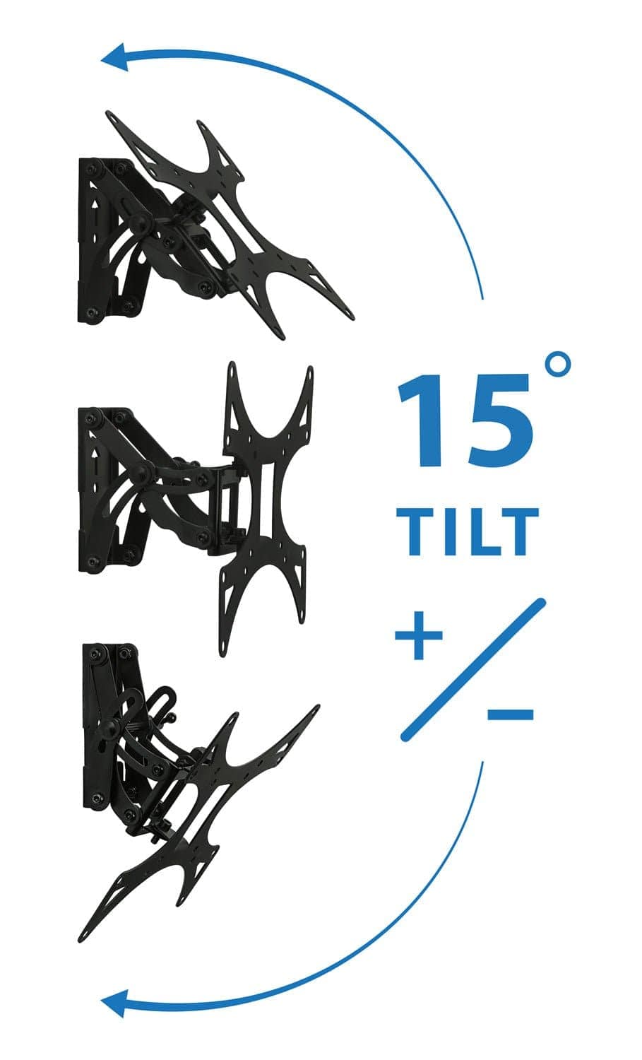 Alt View 1. Mount-It! - Full Motion TV Wall Mount for 19–42" Screens, 60° Swivel, 30° Tilt, VESA 200x200, 66lb Capacity, Removable Plate - Black.