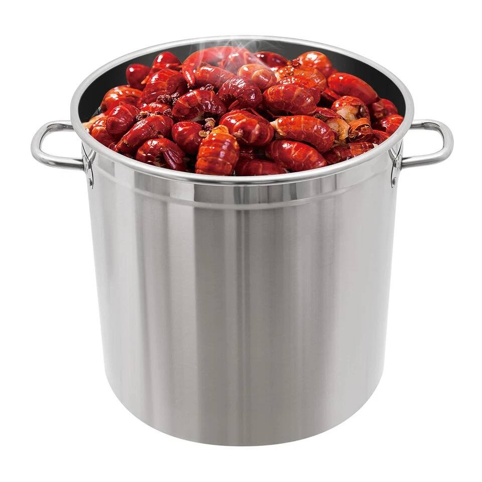 Alt View 1. Home Collection - 55 Qt Stainless Steel Seafood Boil Pot with Basket and Lid - Silver.