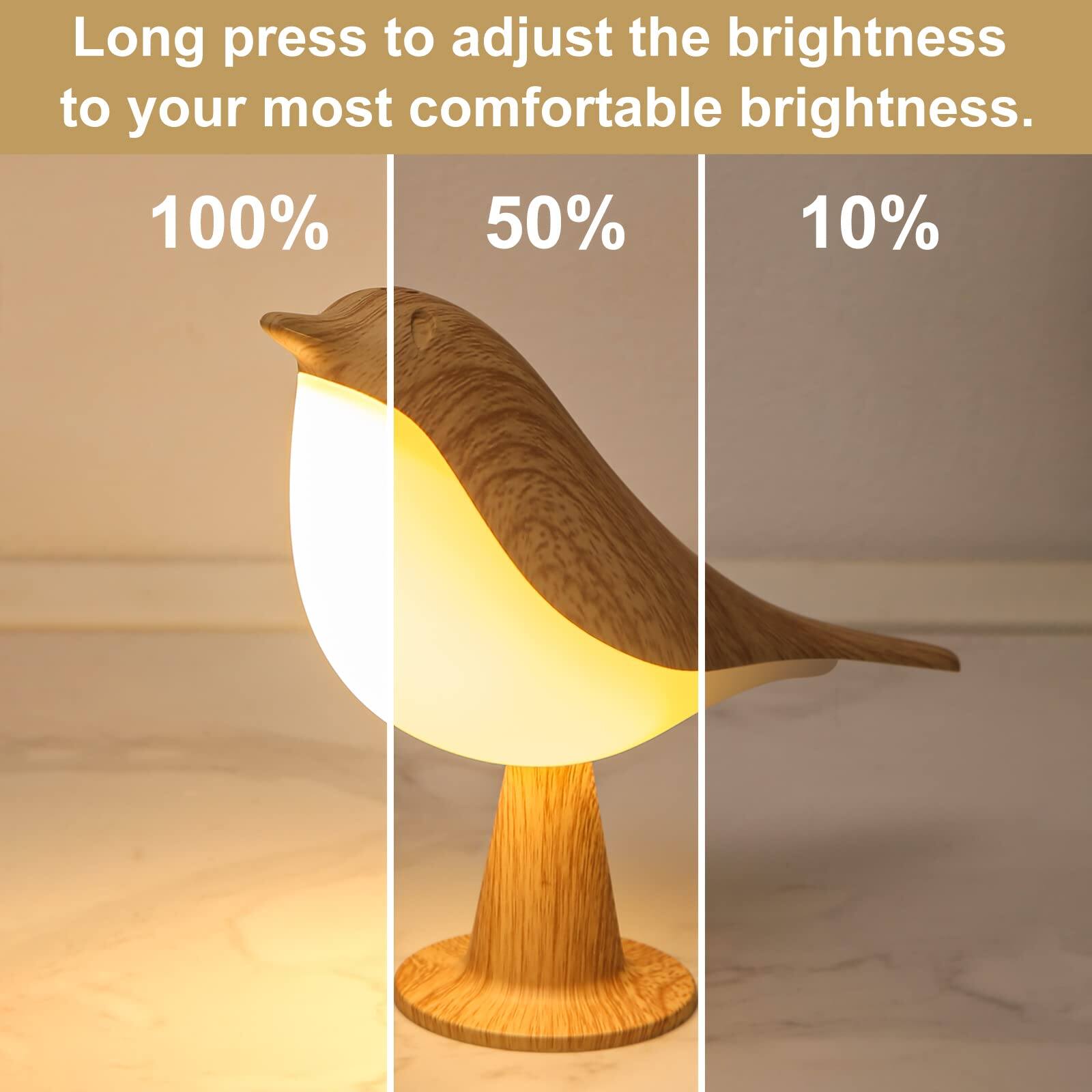 Long press to adjust the brightness to your most comfortable brightness.

100% 50% 10%