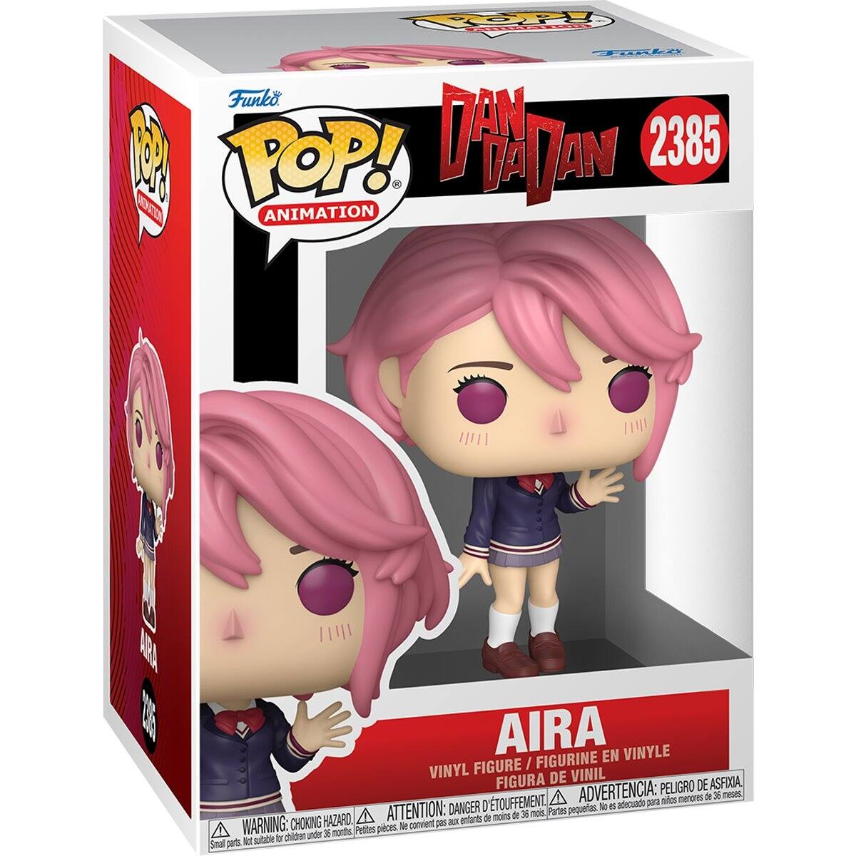 POP! Funko POP! ACCORD ! 7 MAN 2385 ANIMATION  
AIRA EN VINYLE VINYL FIGURE / FIGURINE FIGURA DE VINIL  
ASFIXIA, ADVERTENCIA: PELIGRO DE menores de 36 meses, TOUFFEMENT.  
adecuado para nios ATTENTION: DANGER D' Partes pequerias.  
No es de menos de 36 mois, WARNING: CHOKING HAZARD. convient pas aux enfants  
Petites pieces. Ne for children under 36 months, Small parts. Not suitable