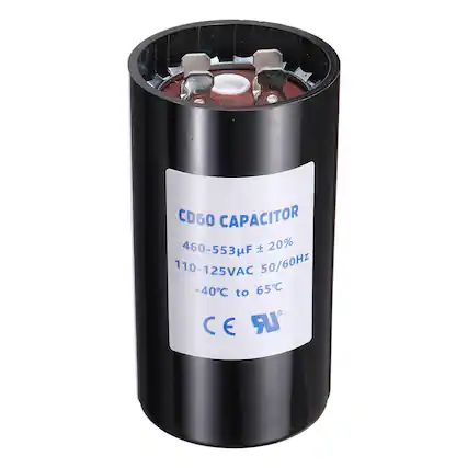 CD60 CAPACITOR
460-553µF ± 20%
110-125VAC 50/60Hz
-40°C to 65°C
CE