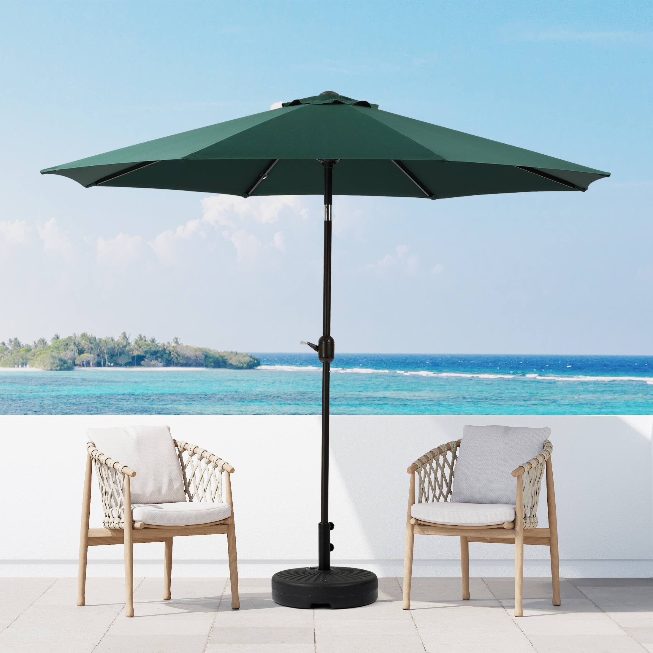 Angle. WestinTrends - WestinTrends Paolo 9 ft. Patio Table Umbrella with tilt and crank features - Dark Green.