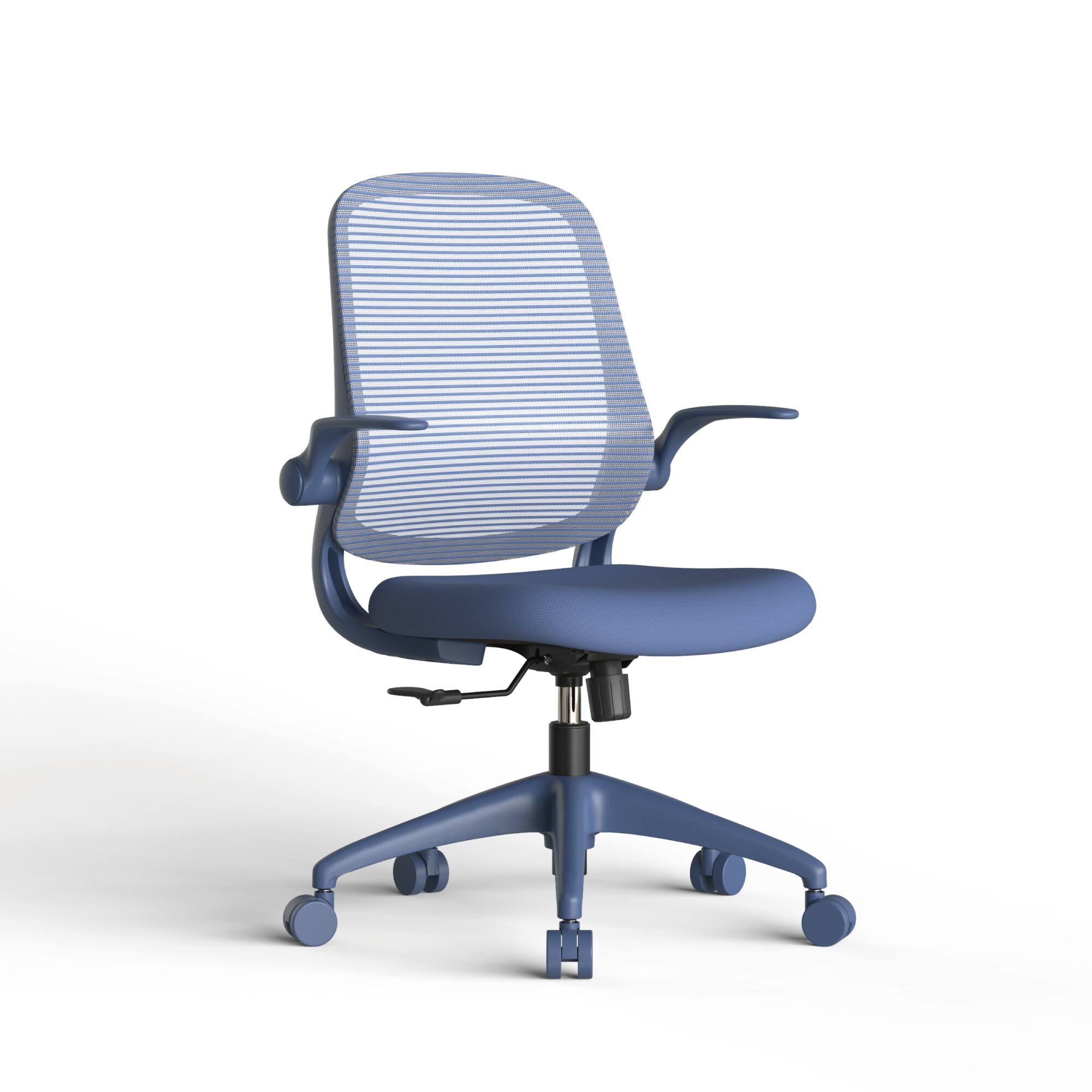Alt View 3. Forest'nSky - Modern Ergonomic Office Chair – BIFMA Certified, 3D Flipping Arms, Fabric High-Back Executive Desk Chair,Blue - Blue.