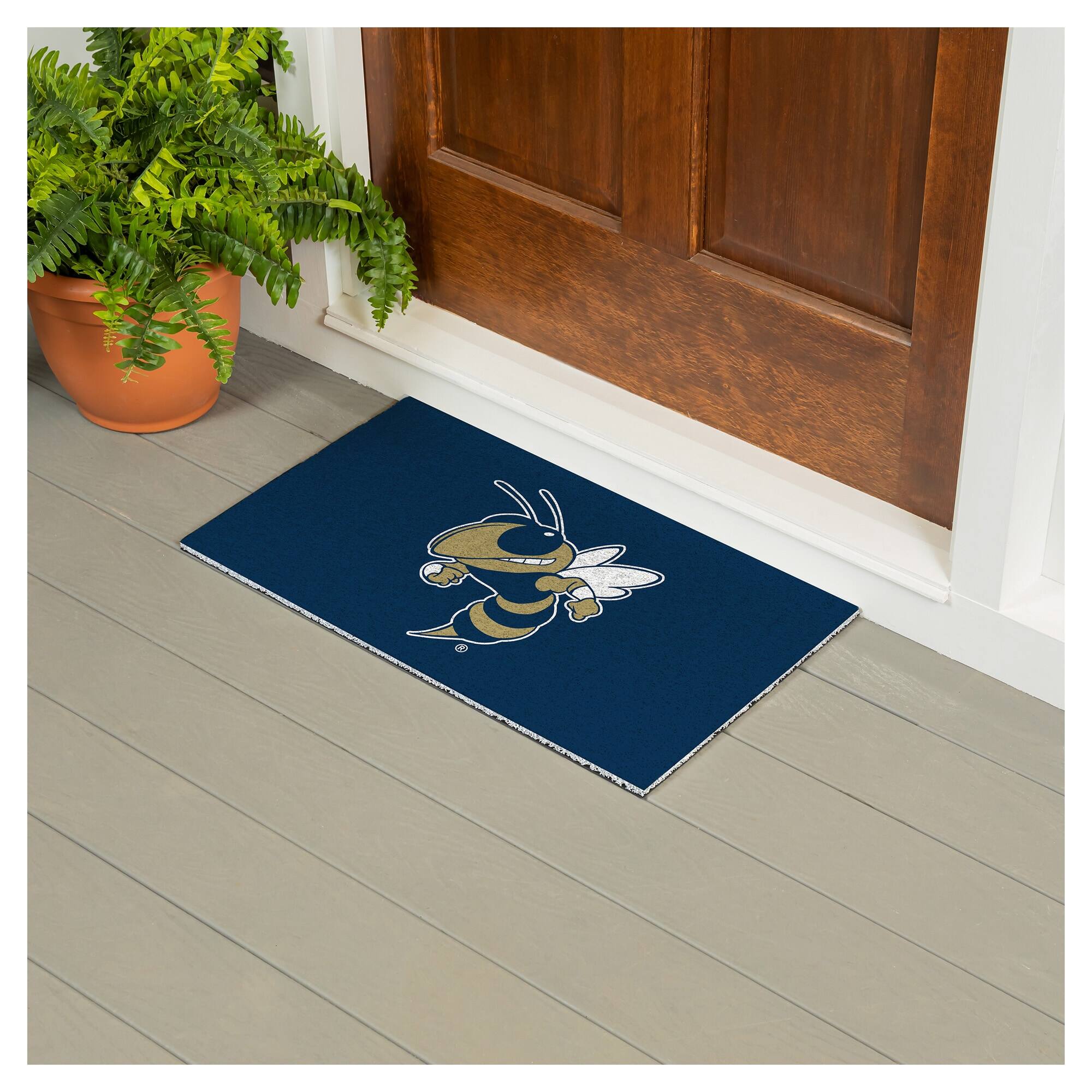 Alt View 2. Evergreen Enterprises - Georgia Tech Yellow Jackets 16" x 28" Full Color Indoor/Outdoor Logo Turf Mat - Multicolor.