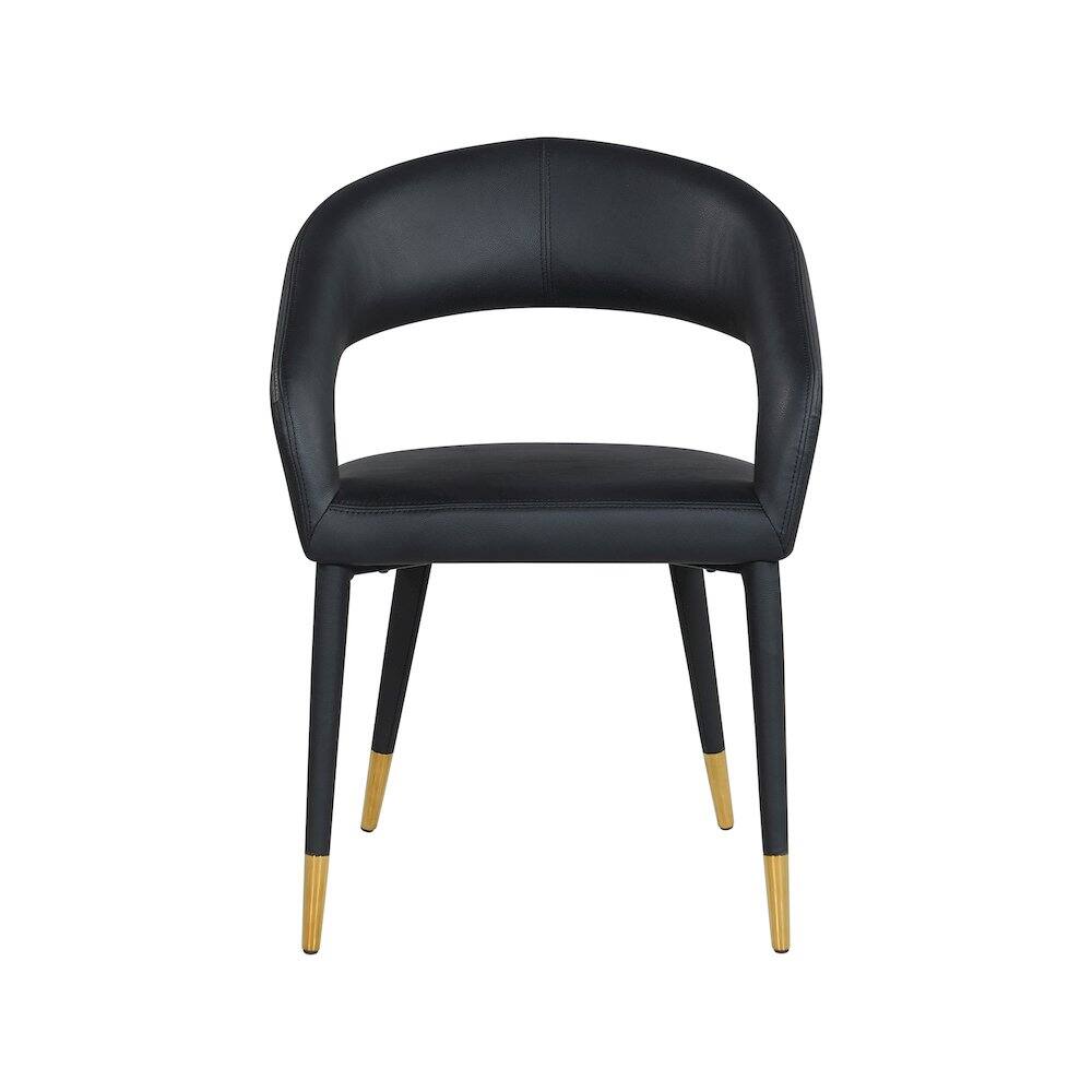Alt View 2. Meridian Furniture - Destiny Black Vegan Leather Dining Chair - Black.