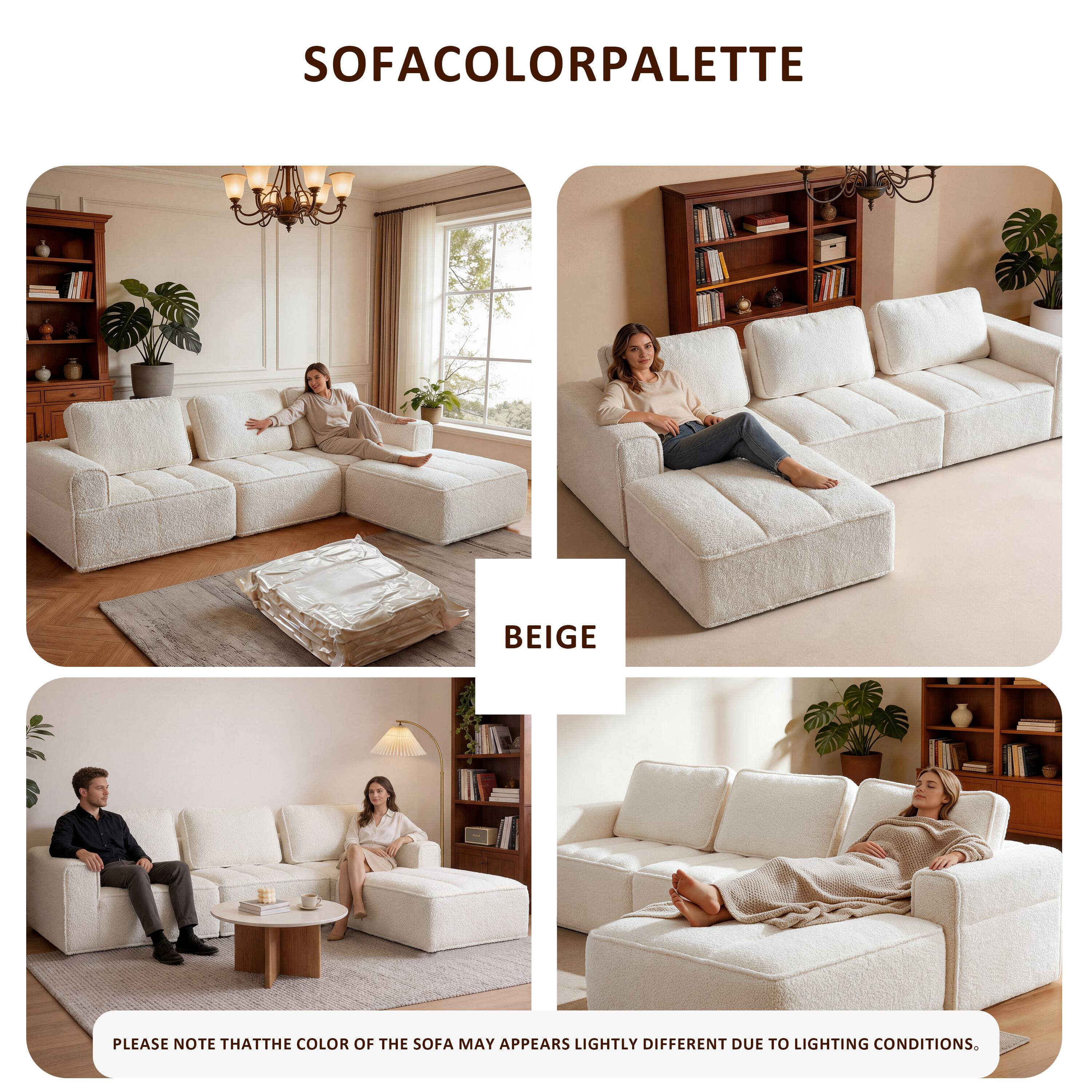 SOFACOLORPALETTE

BEIGE

PLEASE NOTE THAT THE COLOR OF THE SOFA MAY APPEAR LIGHTLY DIFFERENT DUE TO LIGHTING CONDITIONS.