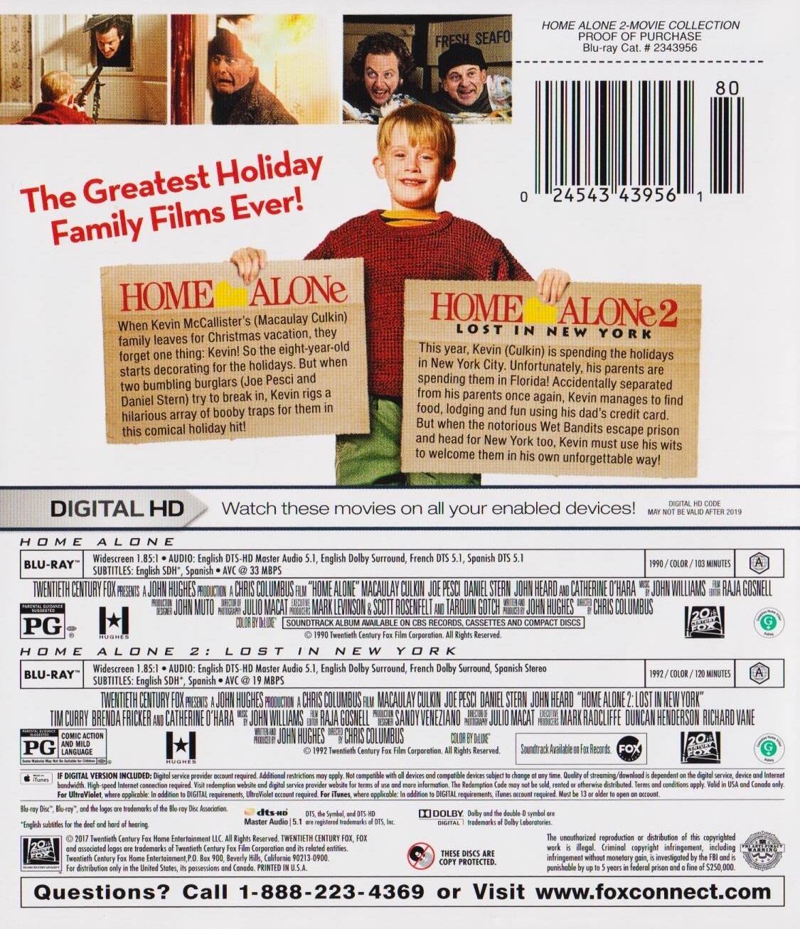 Alt View 1. Home Alone / Home Alone 2: Lost in New York   - BLU-RAY.
