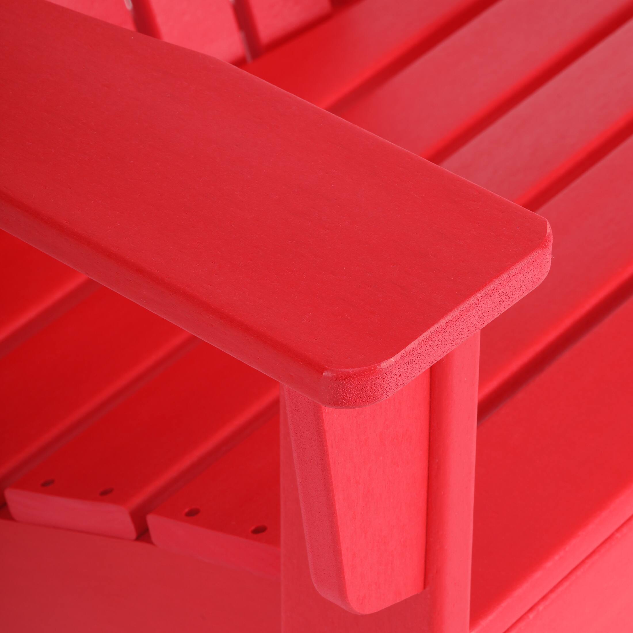 Alt View 6. WestinTrends - WestinTrends Dylan Outdoor Adirondack Chair With Ottoman And Side Table 3-Piece Set - Red.