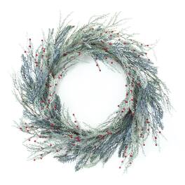 BreeBe - Mixed Pine Berry Wreath 24"D - Red, Green