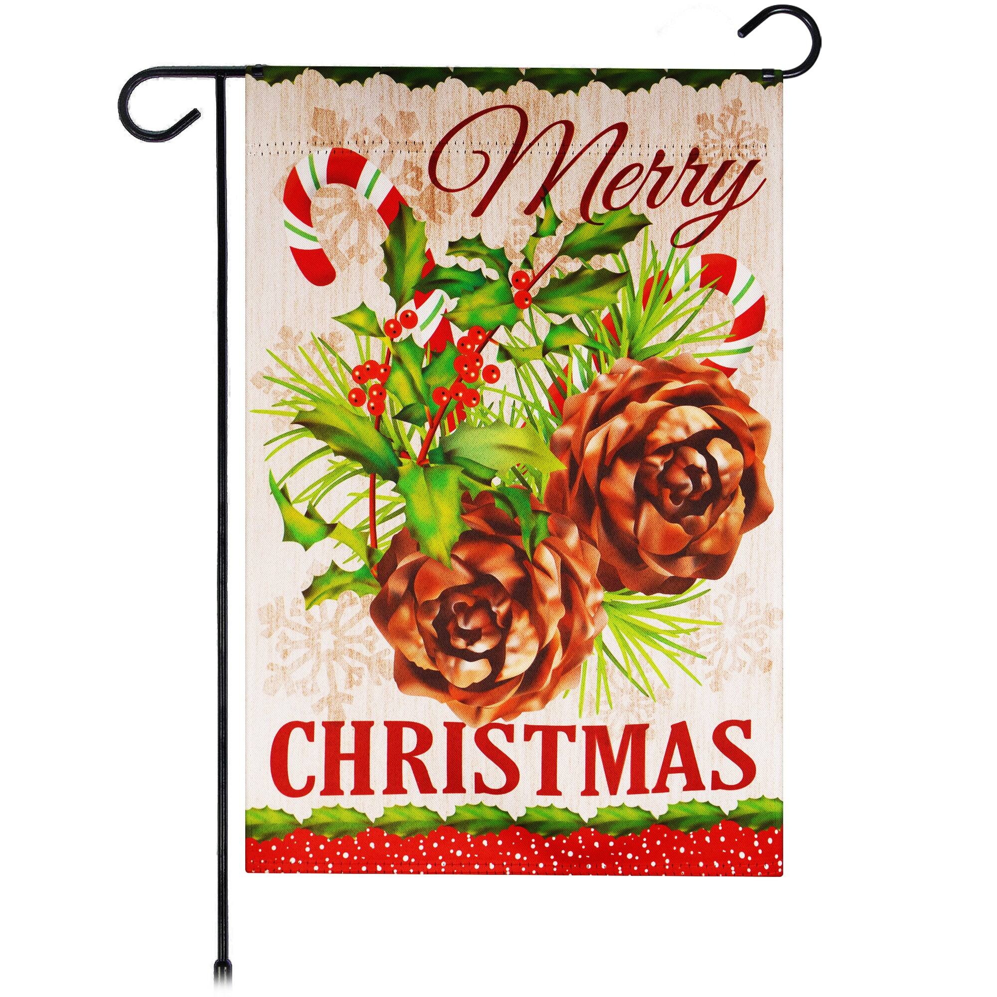 Photos - Other Decoration Merry G128 -  Christmas Pinecone Bouquet Garden Flag — 12 x 18 in Blockout Polyester - Assorted Colors GF-3XMSPINECONES-1P7 
